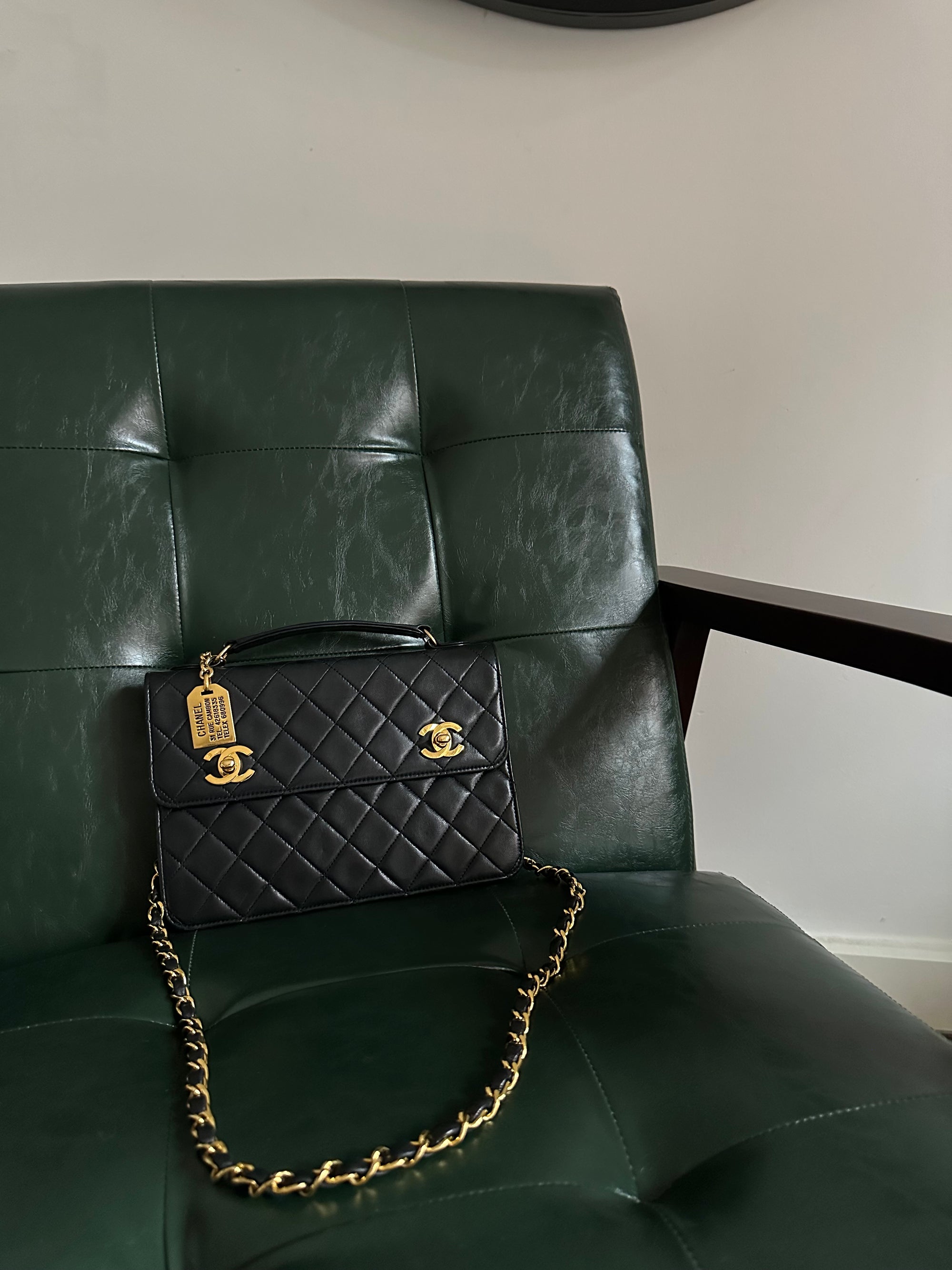 Chanel Double Turnlock Mini Briefcase Bag - 24ct Gold Hardware