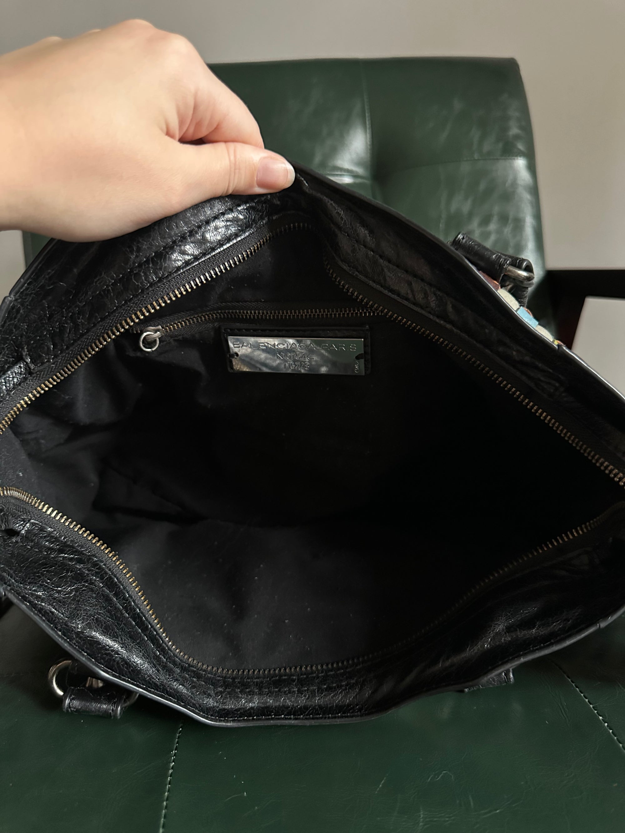 Rare Balenciaga Woven Multicolour City Bag - Medium