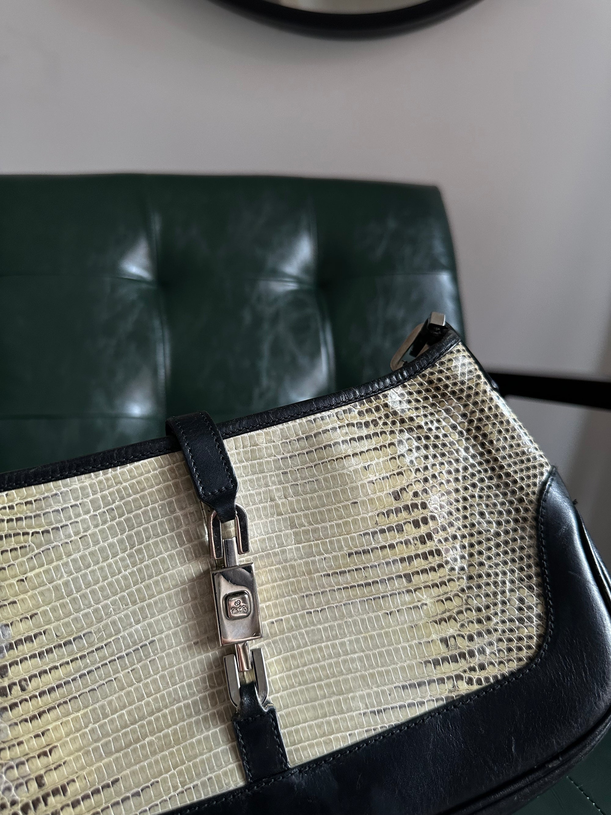 Vintage Gucci Lizard Jackie Shoulder Bag - Tom Ford Era
