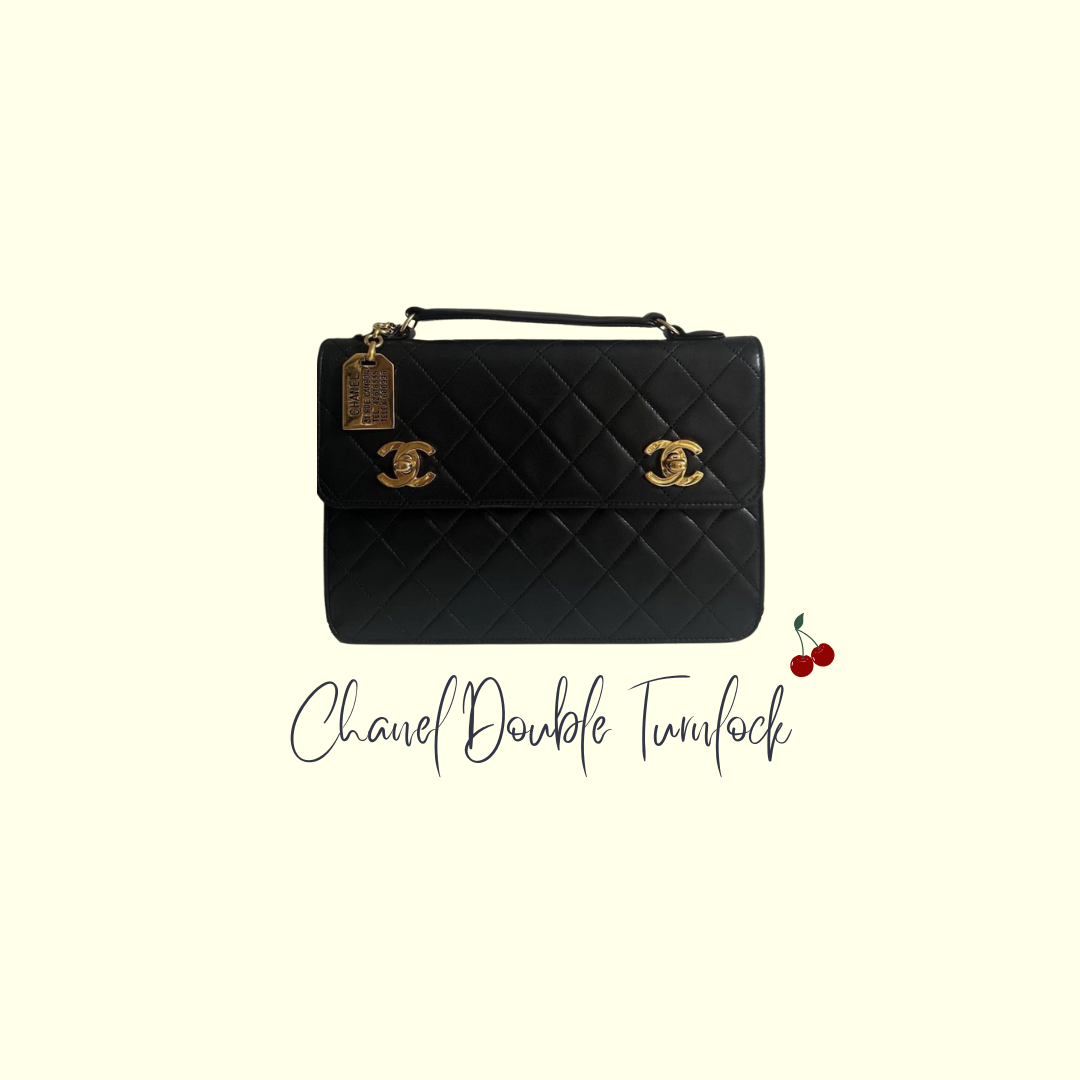 Chanel Double Turnlock Mini Briefcase Bag - 24ct Gold Hardware