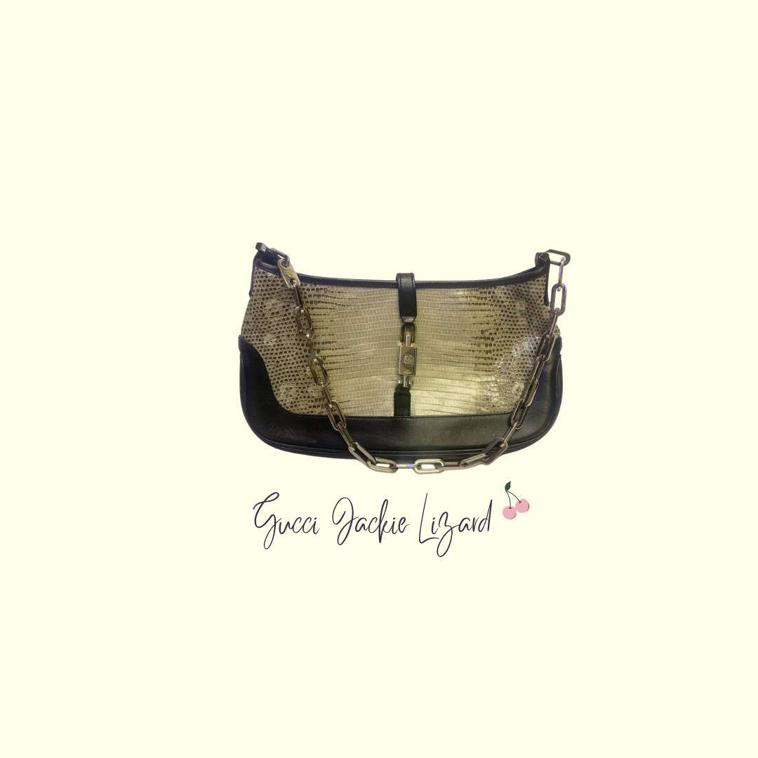 Vintage Gucci Lizard Jackie Shoulder Bag - Tom Ford Era