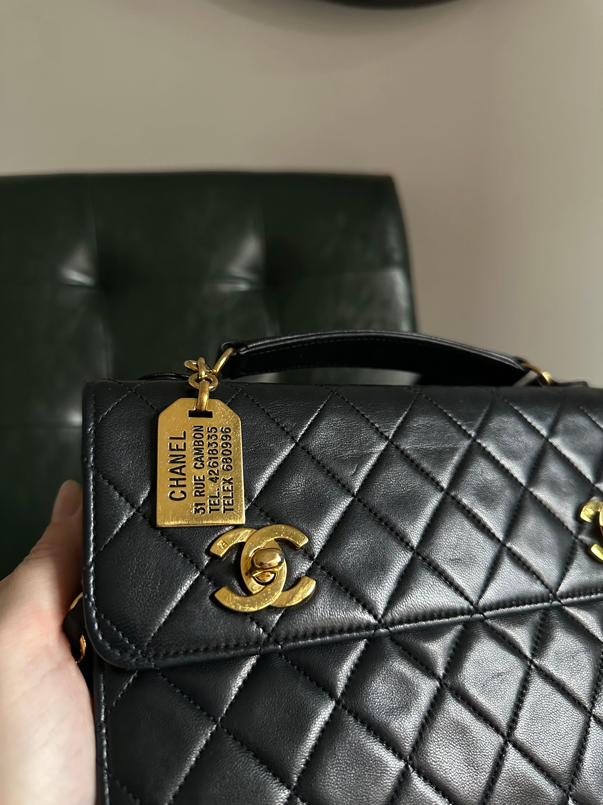 Chanel Double Turnlock Mini Briefcase Bag - 24ct Gold Hardware