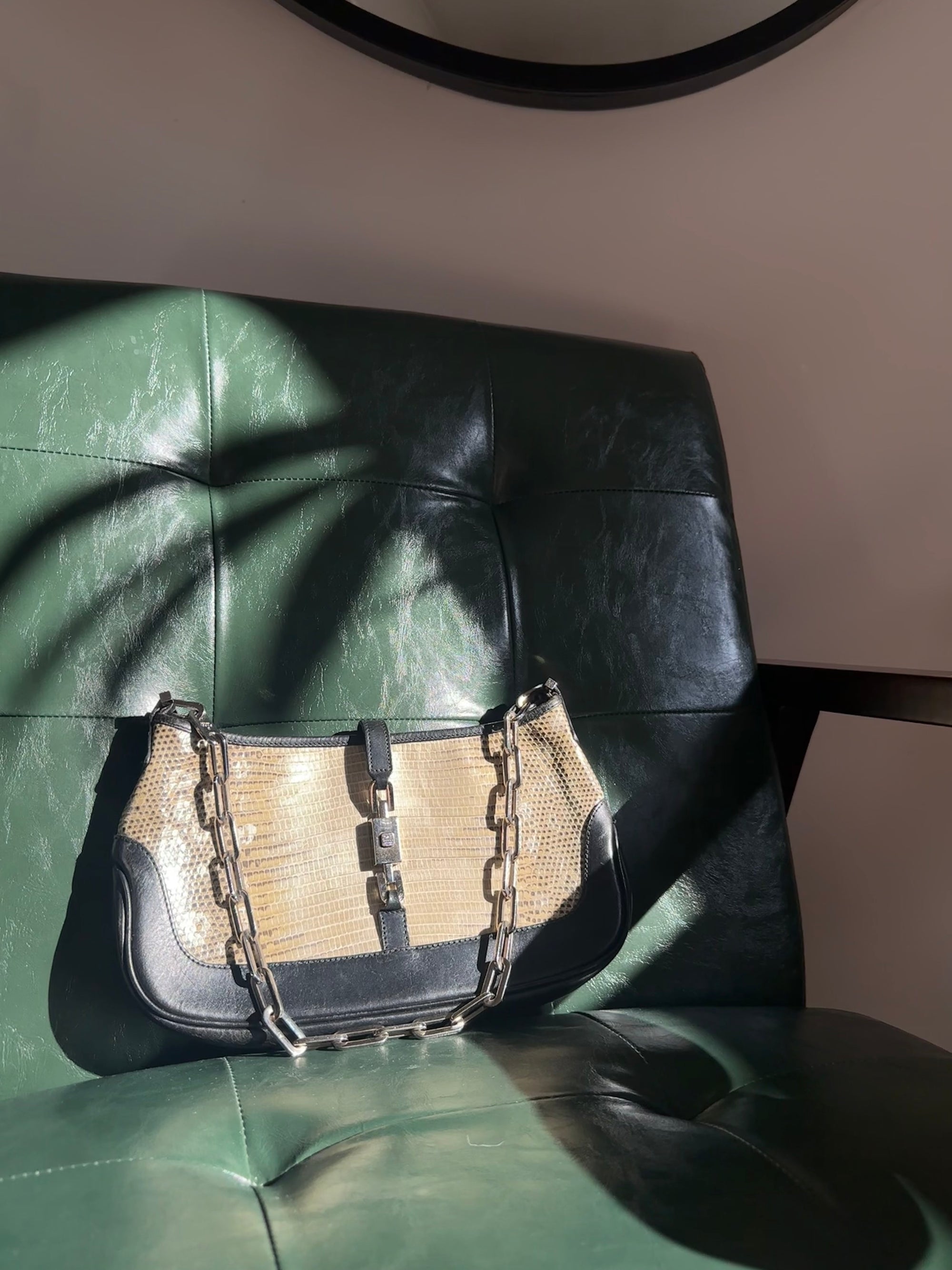 Vintage Gucci Lizard Jackie Shoulder Bag - Tom Ford Era