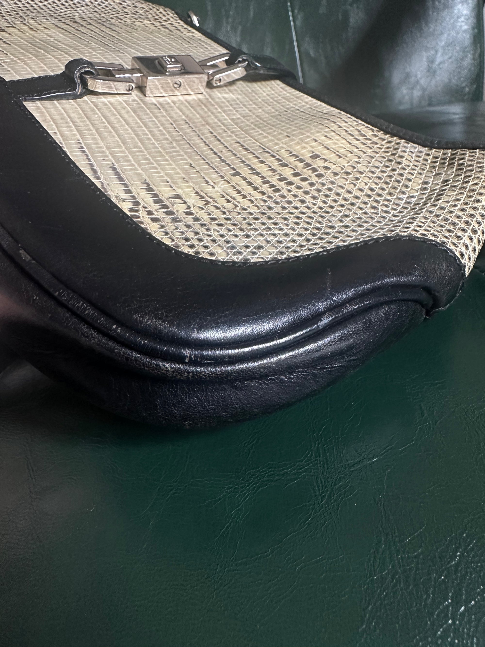 Vintage Gucci Lizard Jackie Shoulder Bag - Tom Ford Era