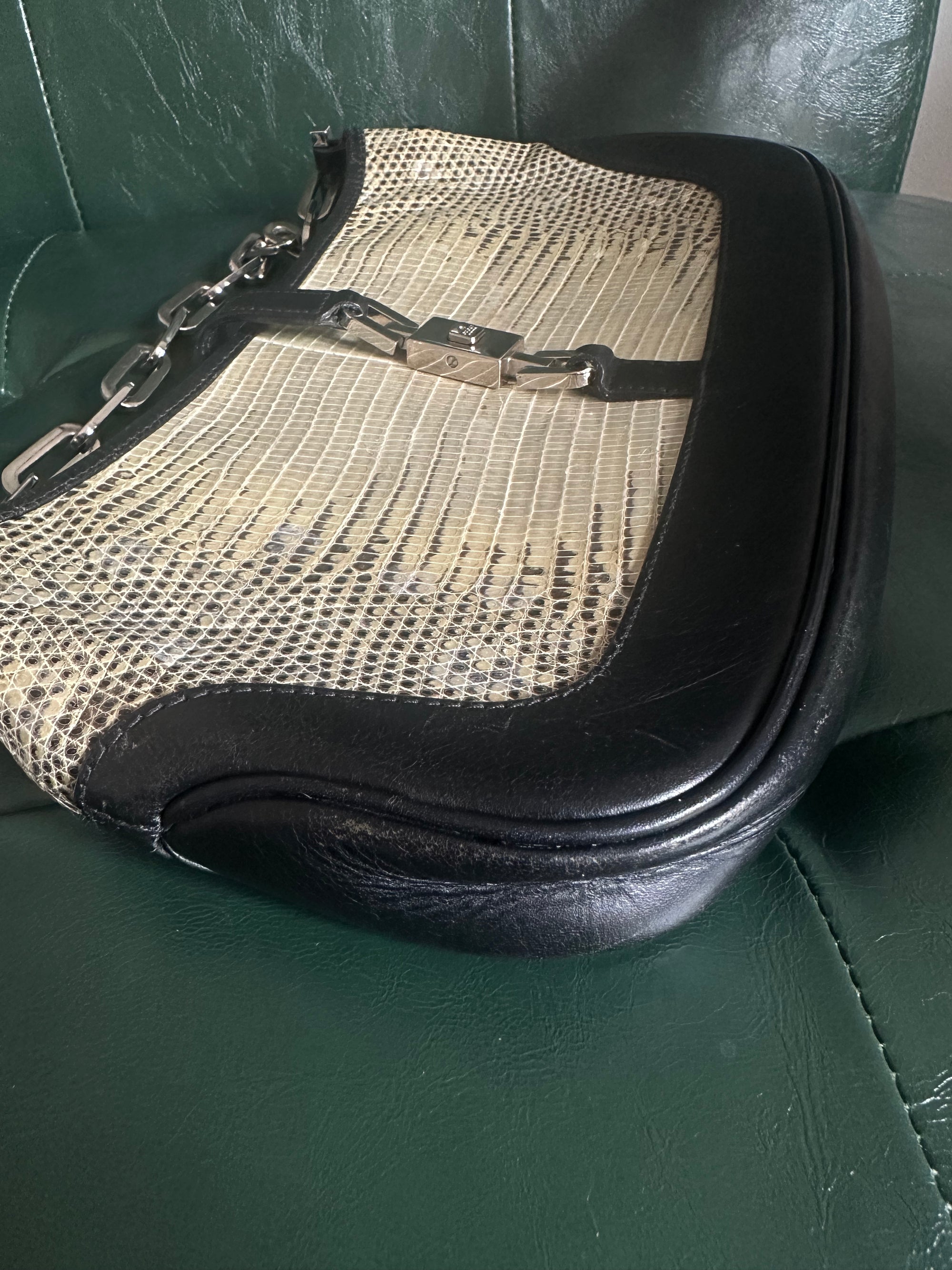 Vintage Gucci Lizard Jackie Shoulder Bag - Tom Ford Era