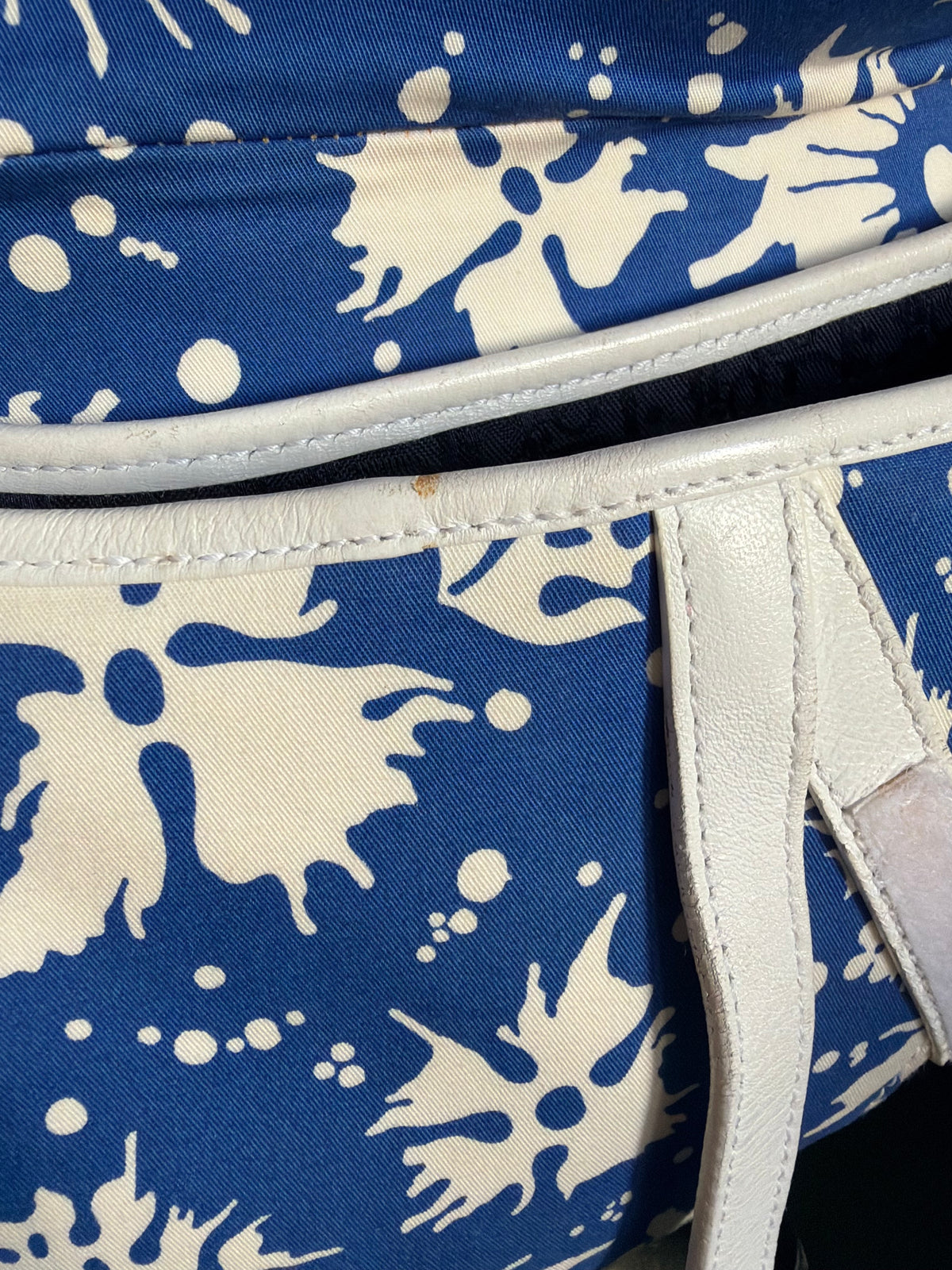 Dior blue and white "Surf Chick" saddle bag