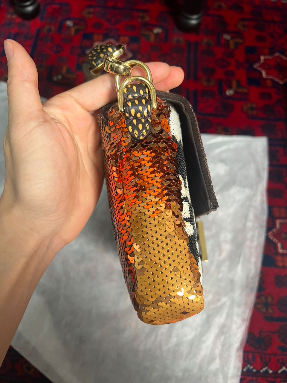 Fendi Night Butterfly Sequin Baguette