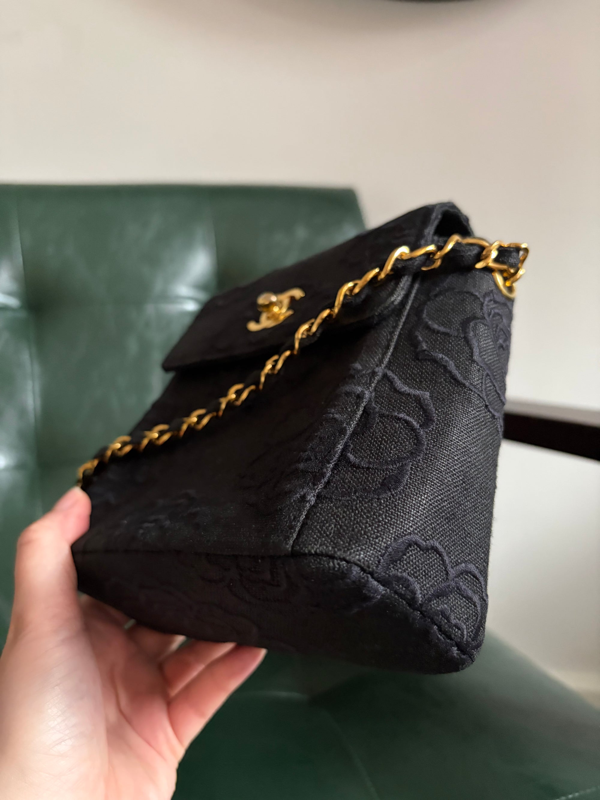 Rare! Black Chanel Camellia Mini Bag