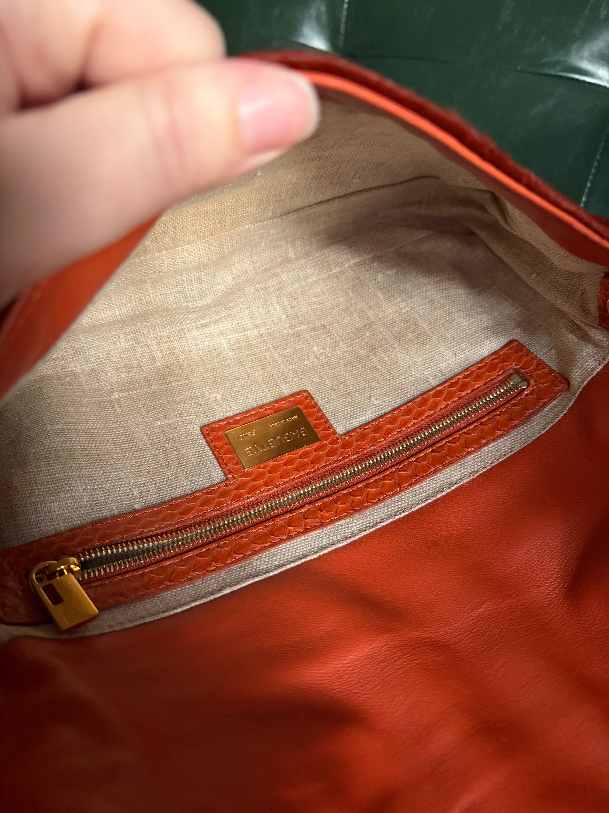 Ultra rare! Orange Fendi pony hair baguette