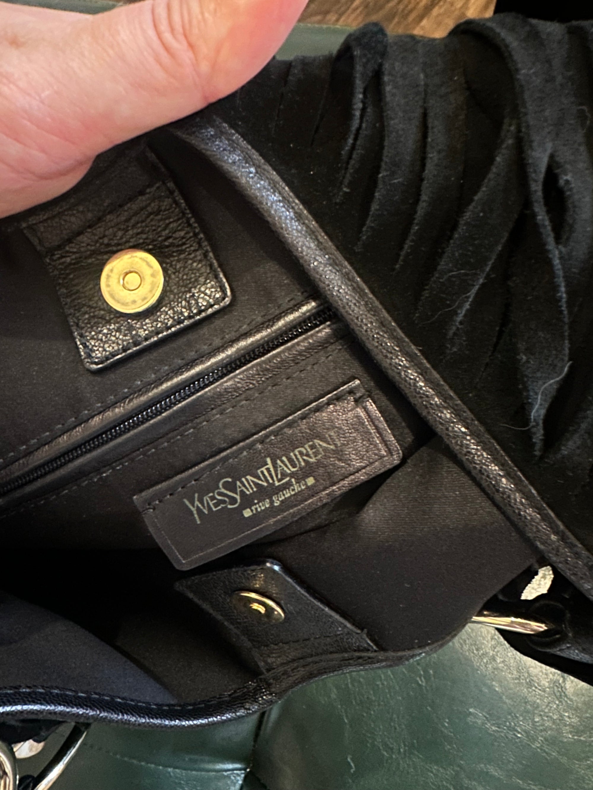 Yves Saint Laurent black suede fringed Mombasa bag
