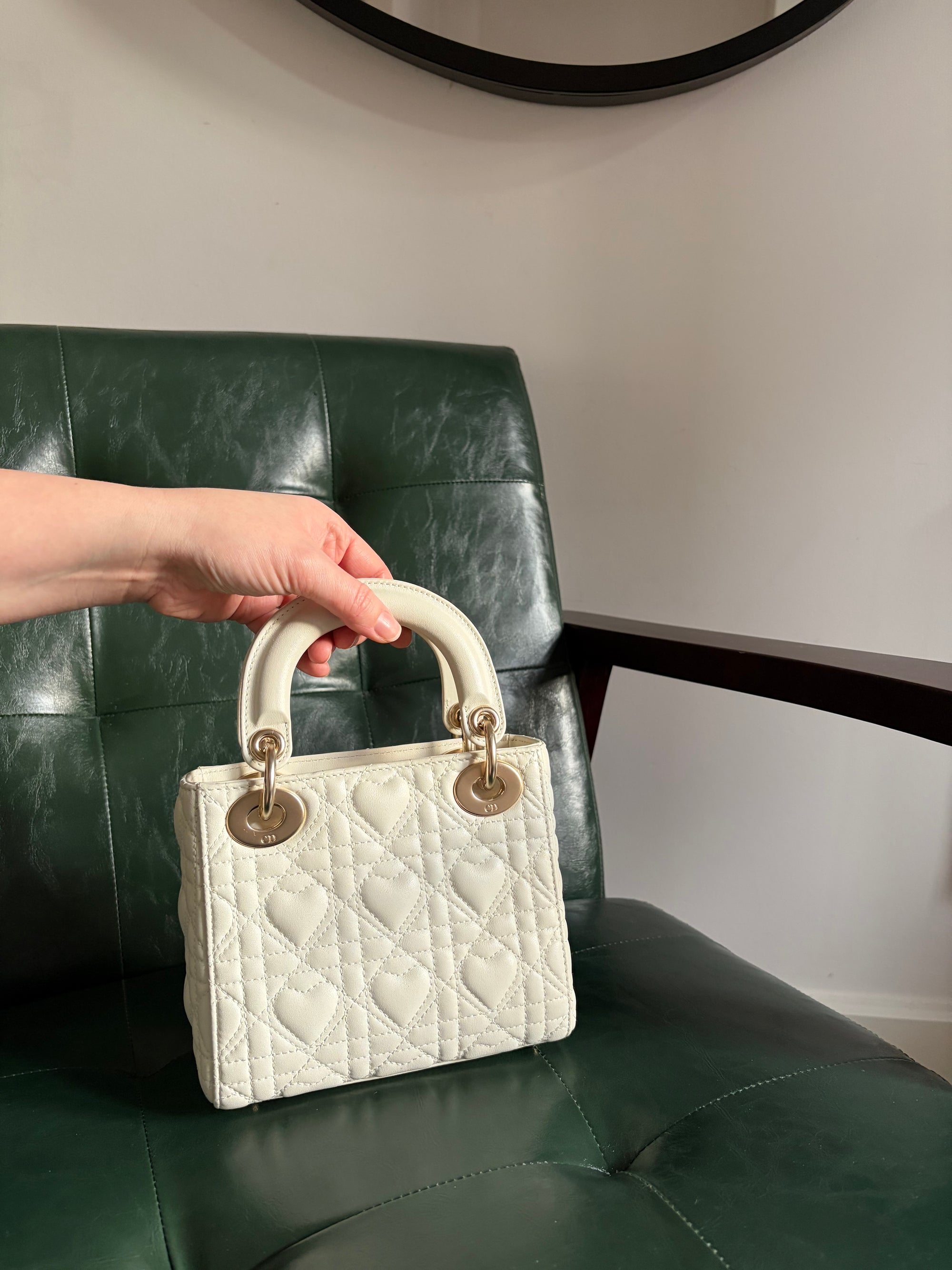 Dior Amour white mini lady dior bag