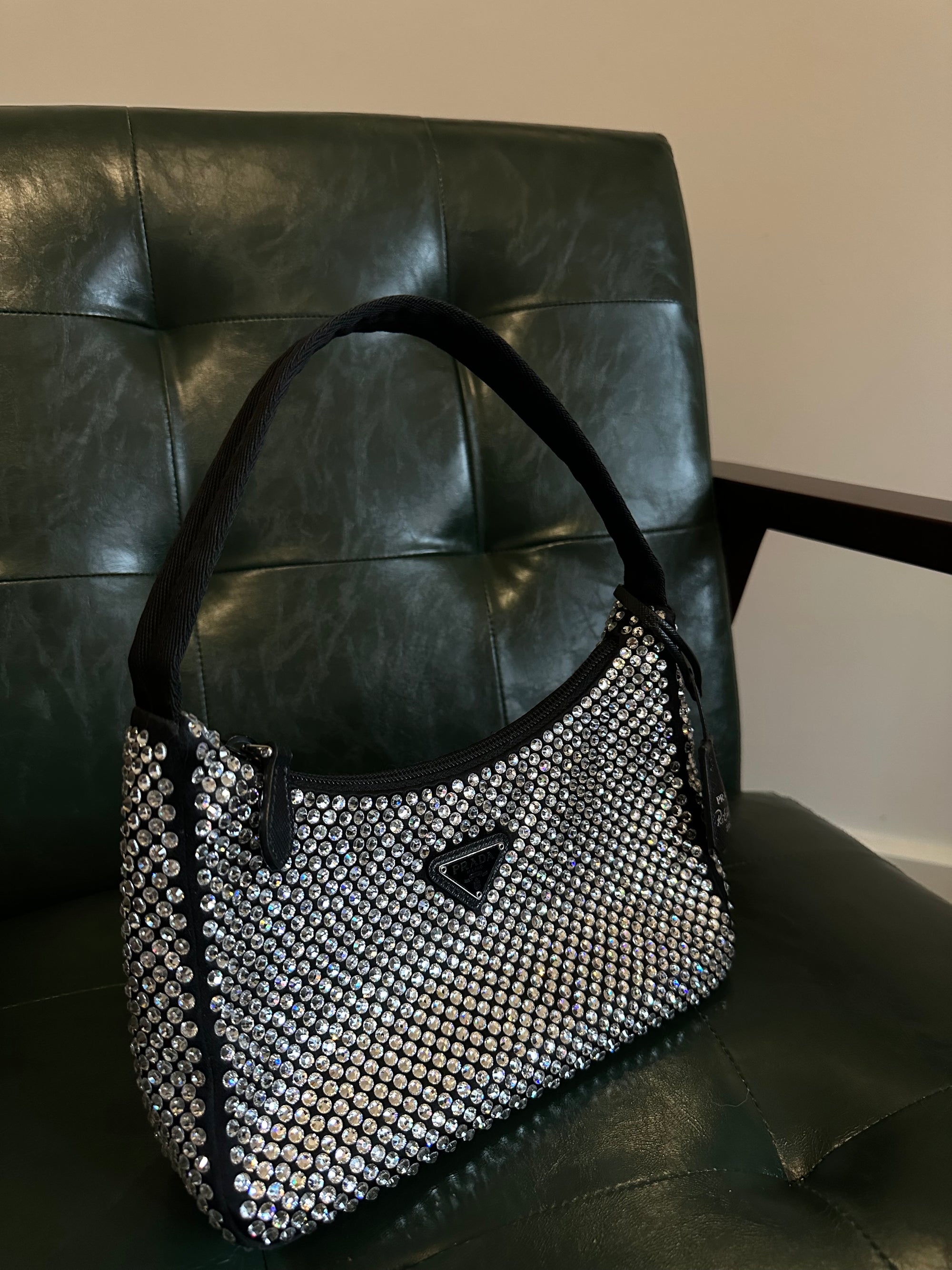 Prada black crystal re-edition 2000