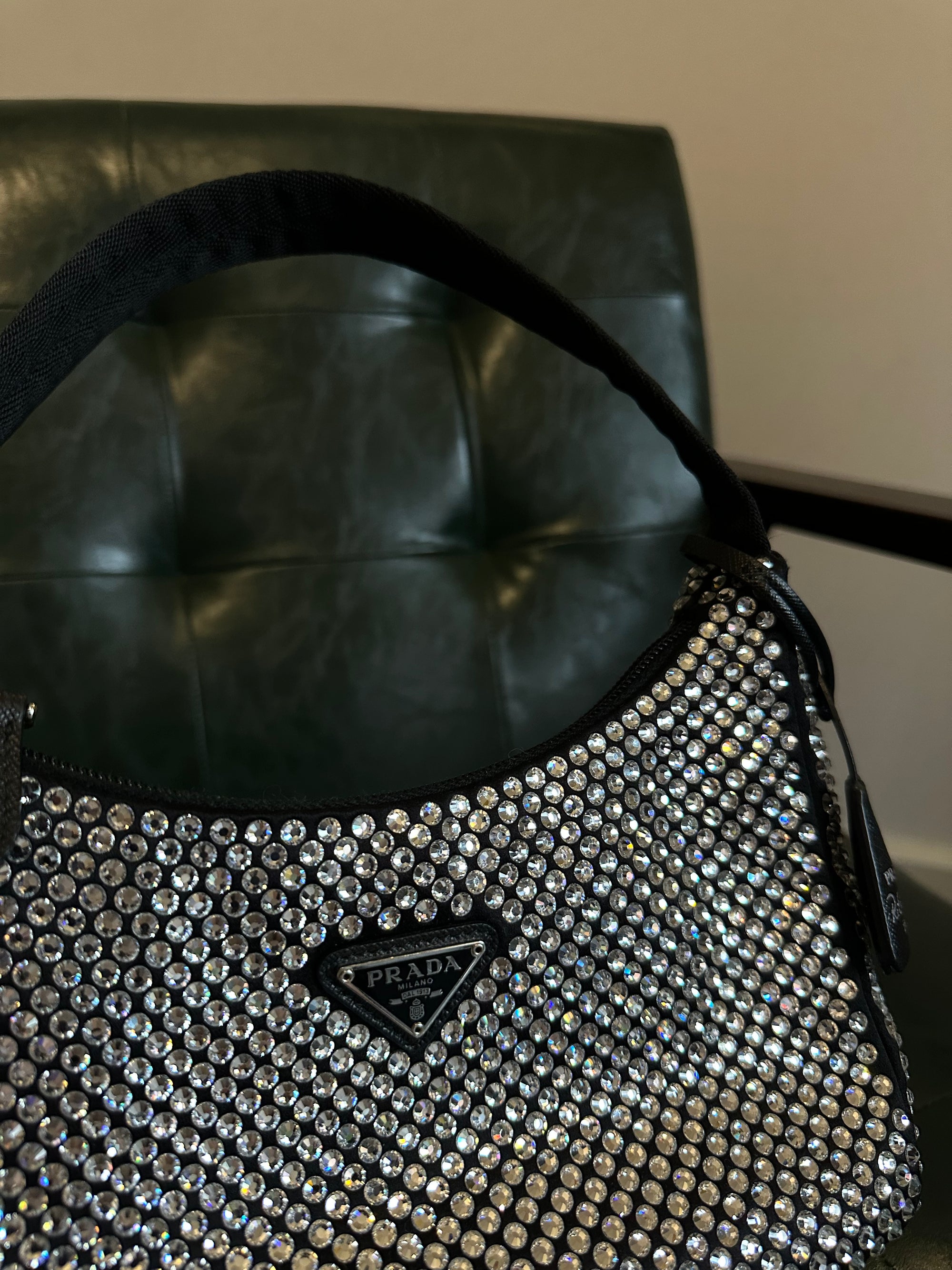 Prada black crystal re-edition 2000