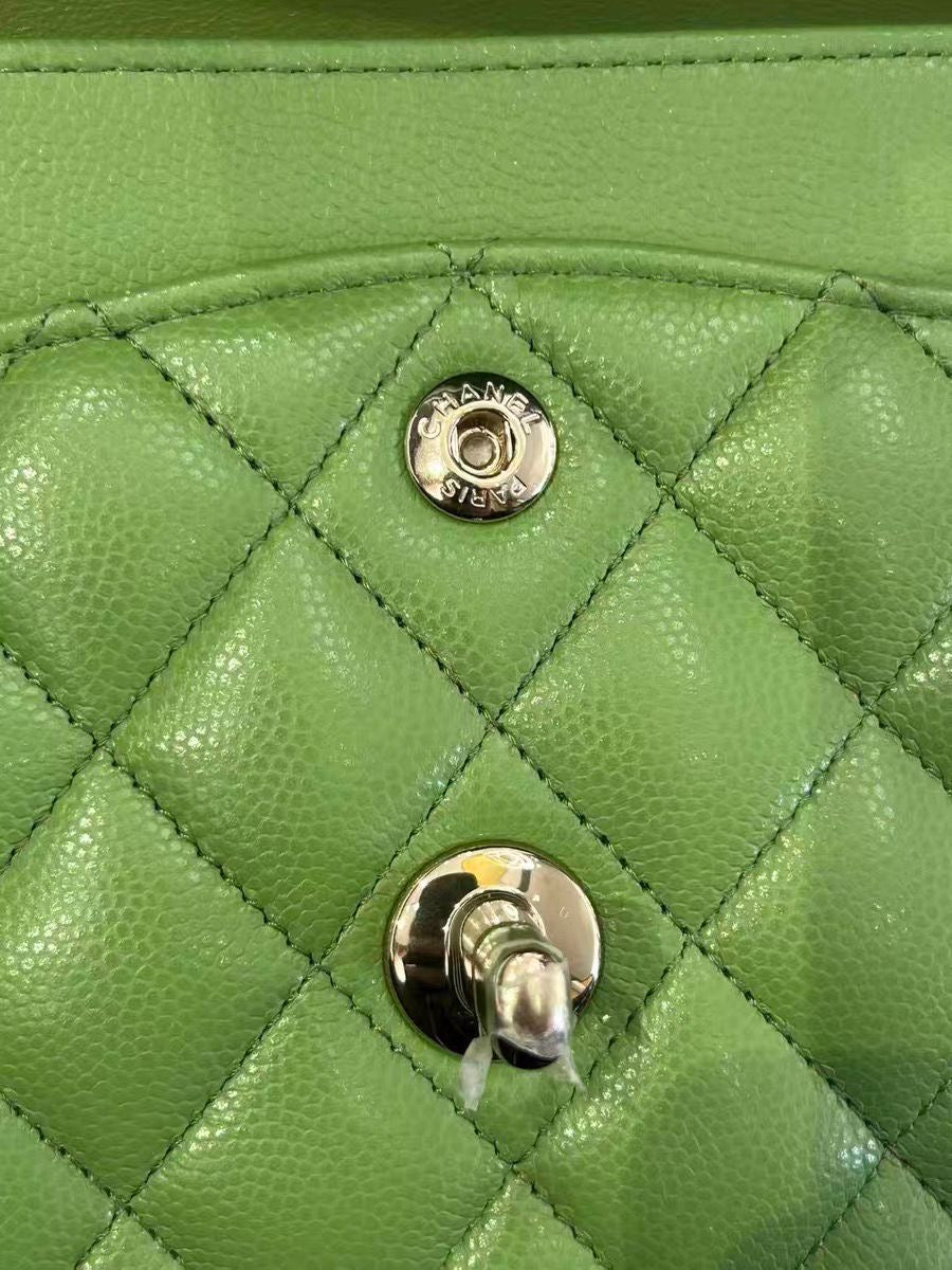 Pre-order - Chanel 22C Avocado Green Caviar Small Classic Flap Bag