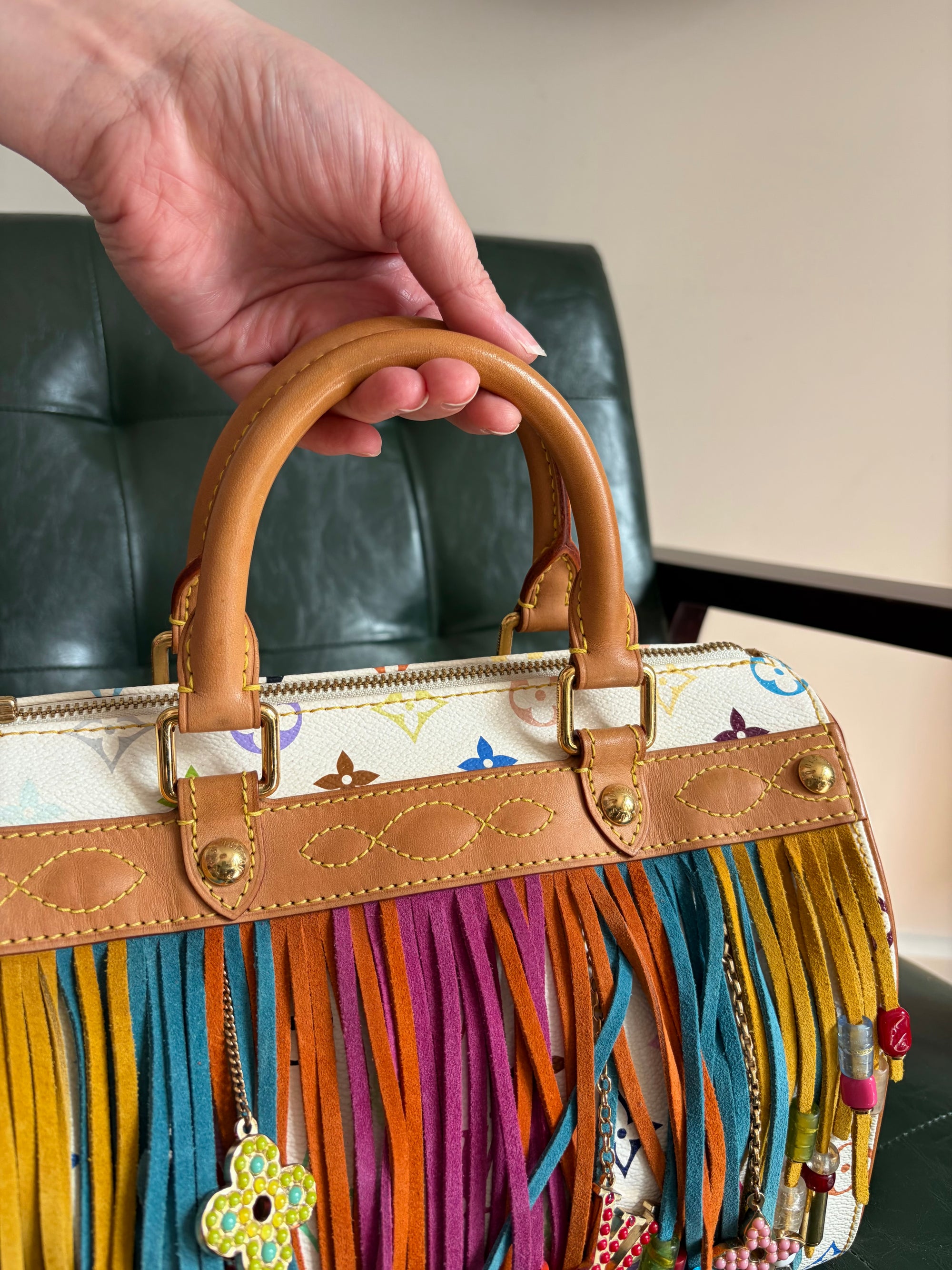 Louis Vuitton x Takashi Murakami Vintage Fringe Speedy 25