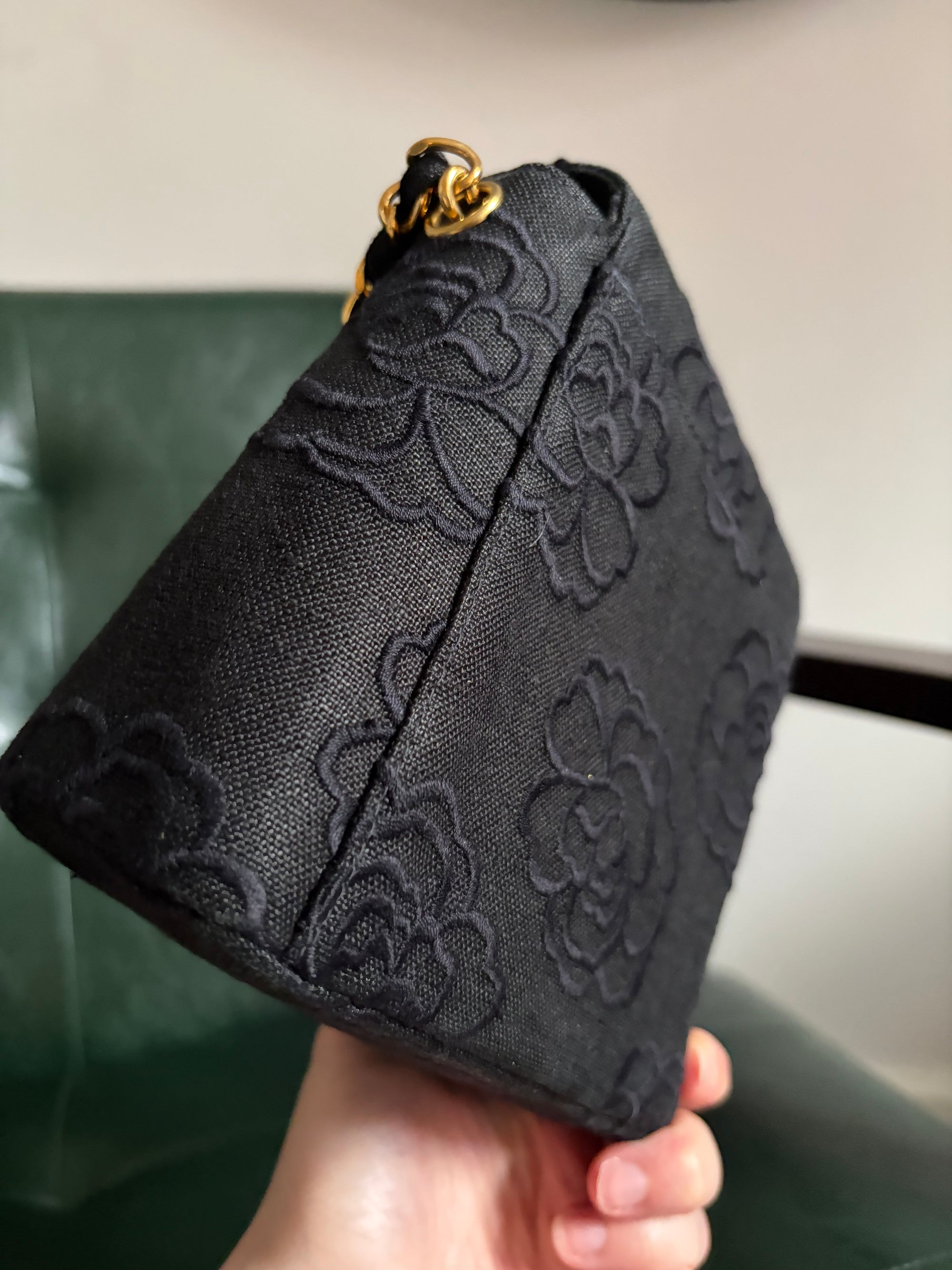Rare! Black Chanel Camellia Mini Bag