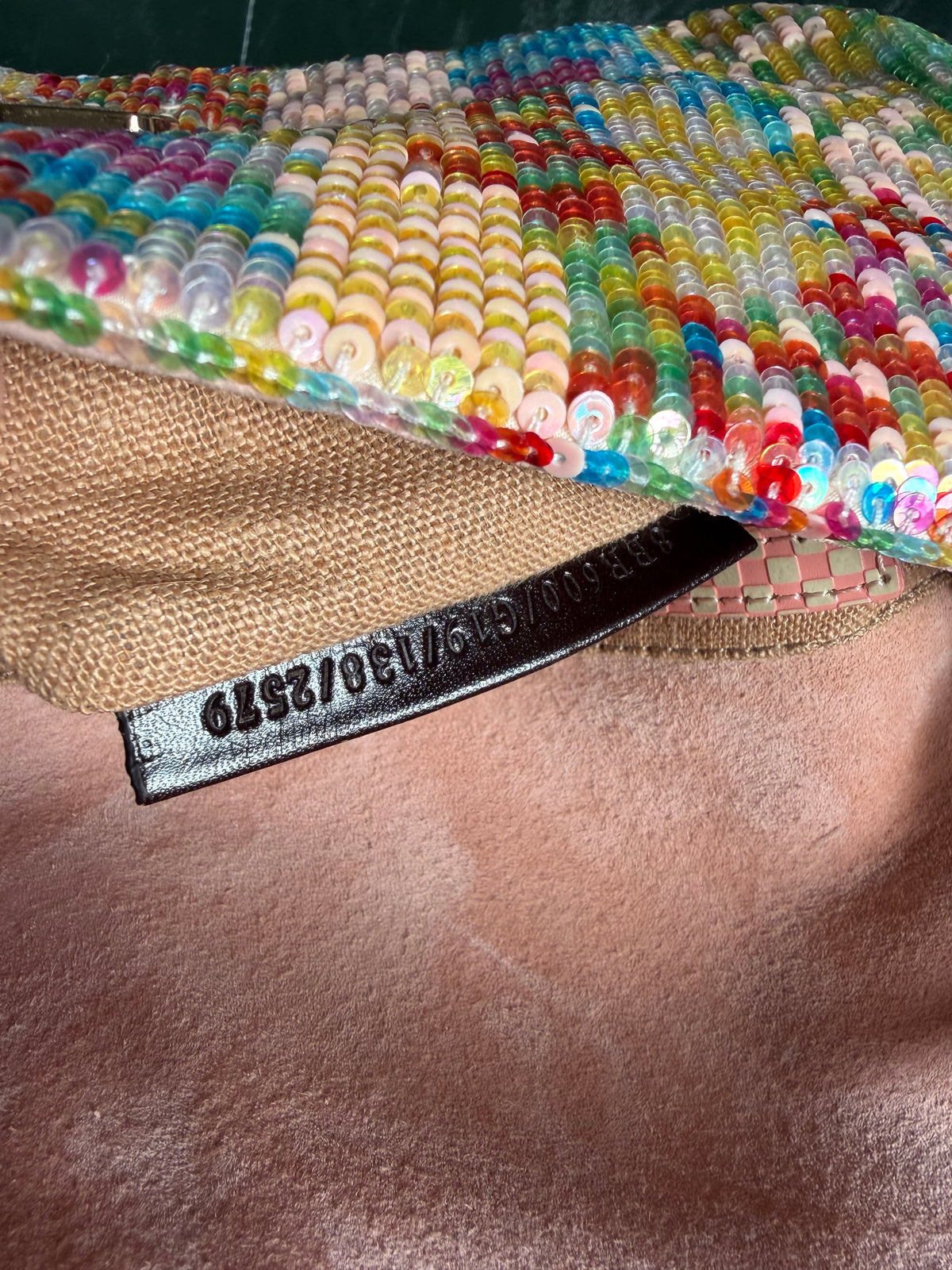 Ultra rare! Limited Edition vintage Fendi multicoloured sequin Splash Ball 'Confetti' baguette