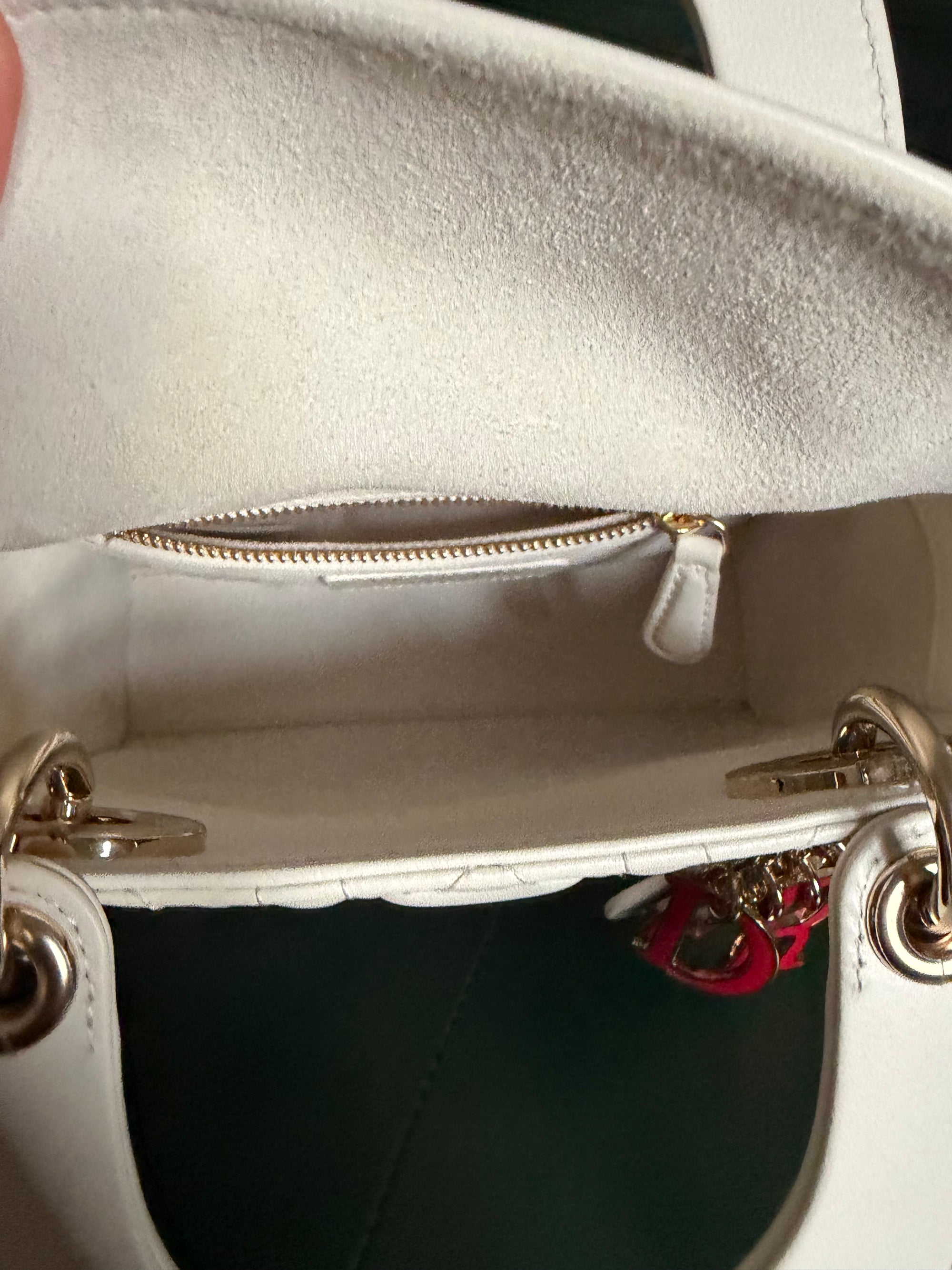 Dior Amour white mini lady dior bag