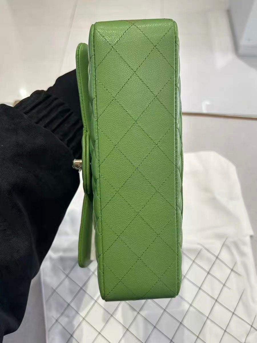 Pre-order - Chanel 22C Avocado Green Caviar Small Classic Flap Bag