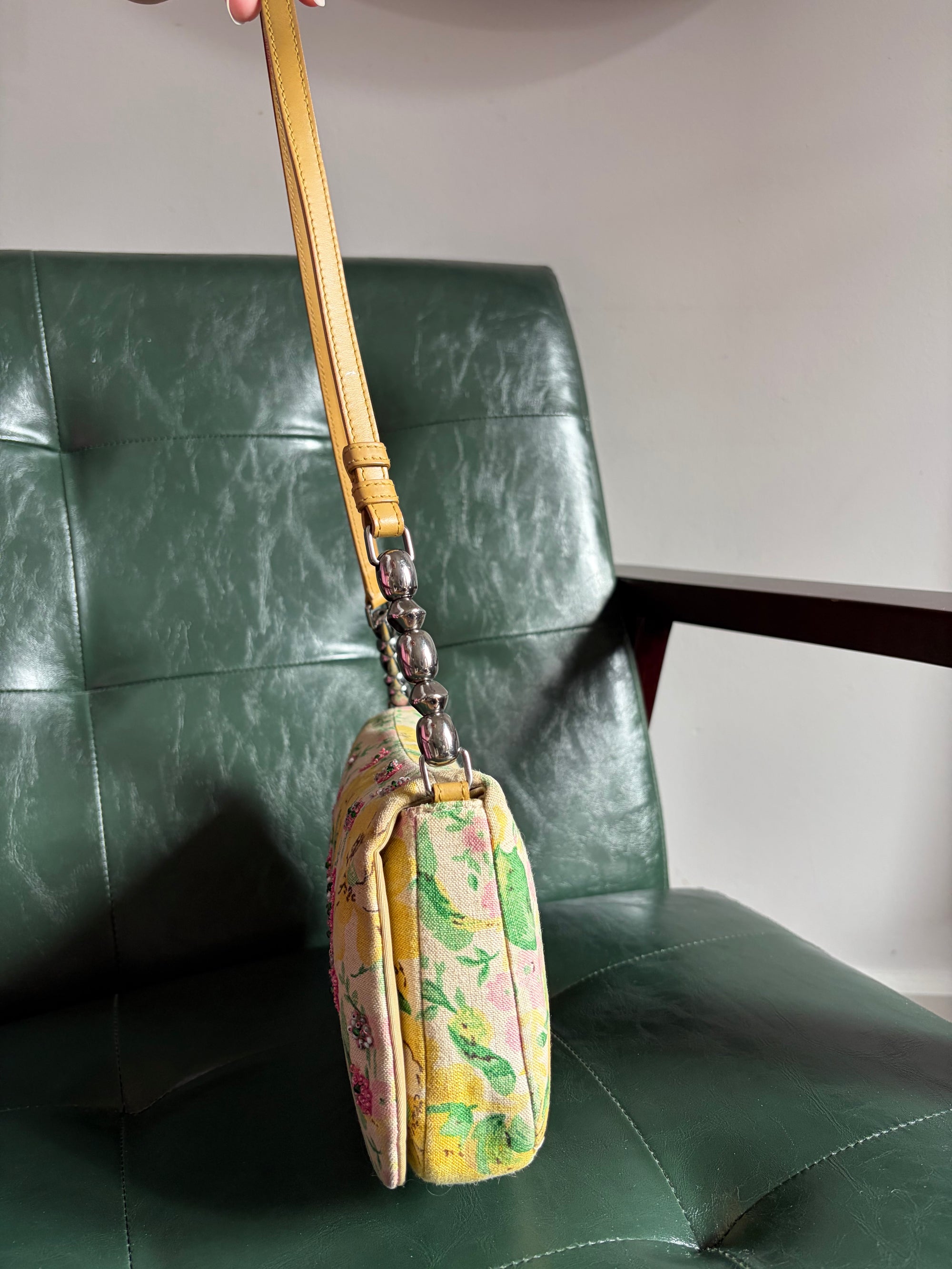 Vintage Floral Dior Malice Shoulder Bag