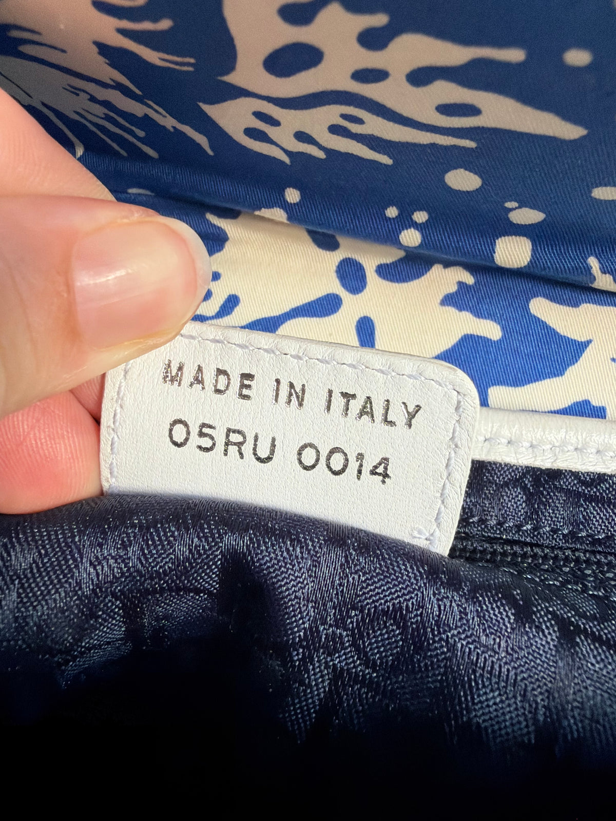 Dior blue and white "Surf Chick" saddle bag