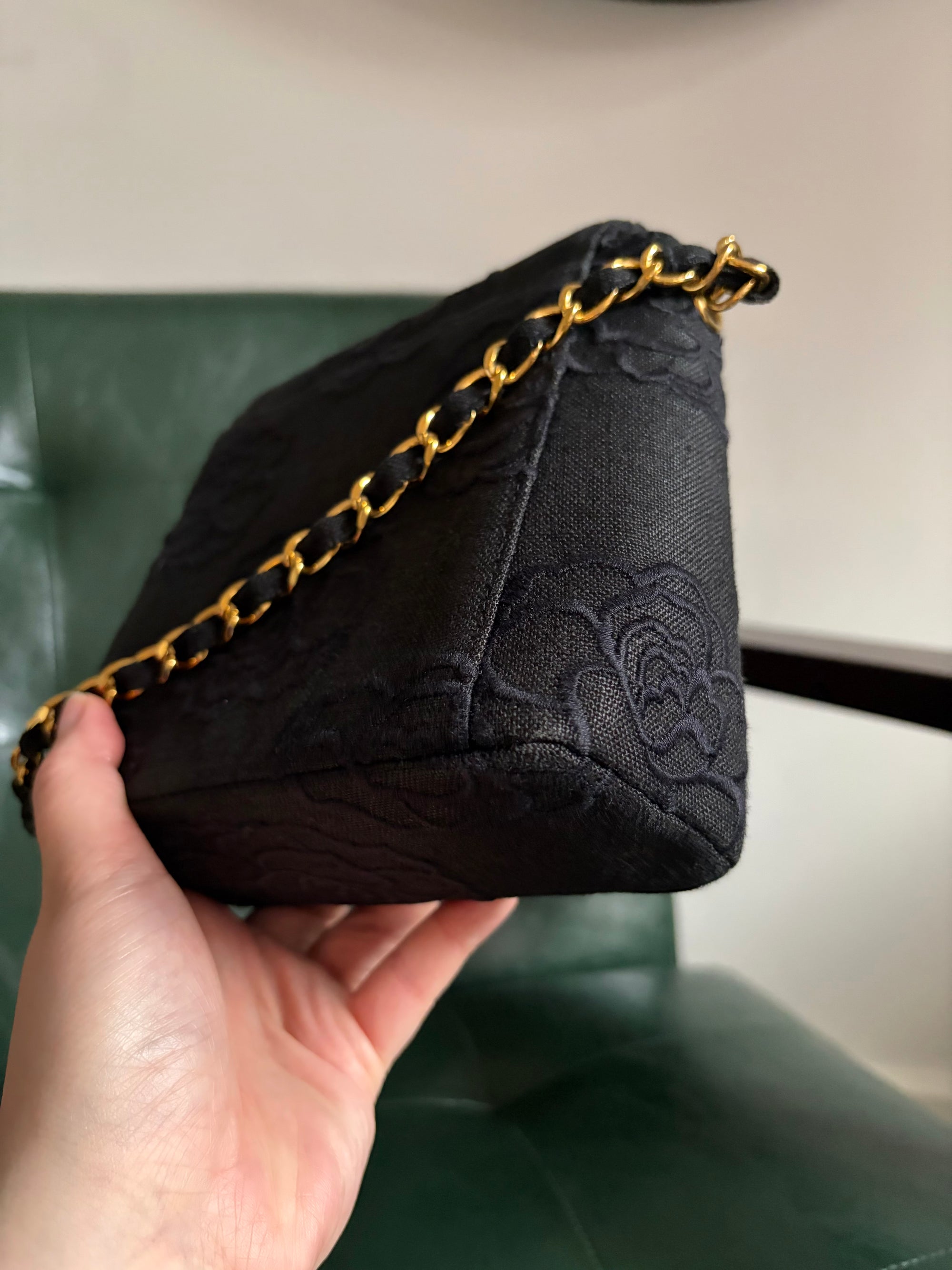 Rare! Black Chanel Camellia Mini Bag
