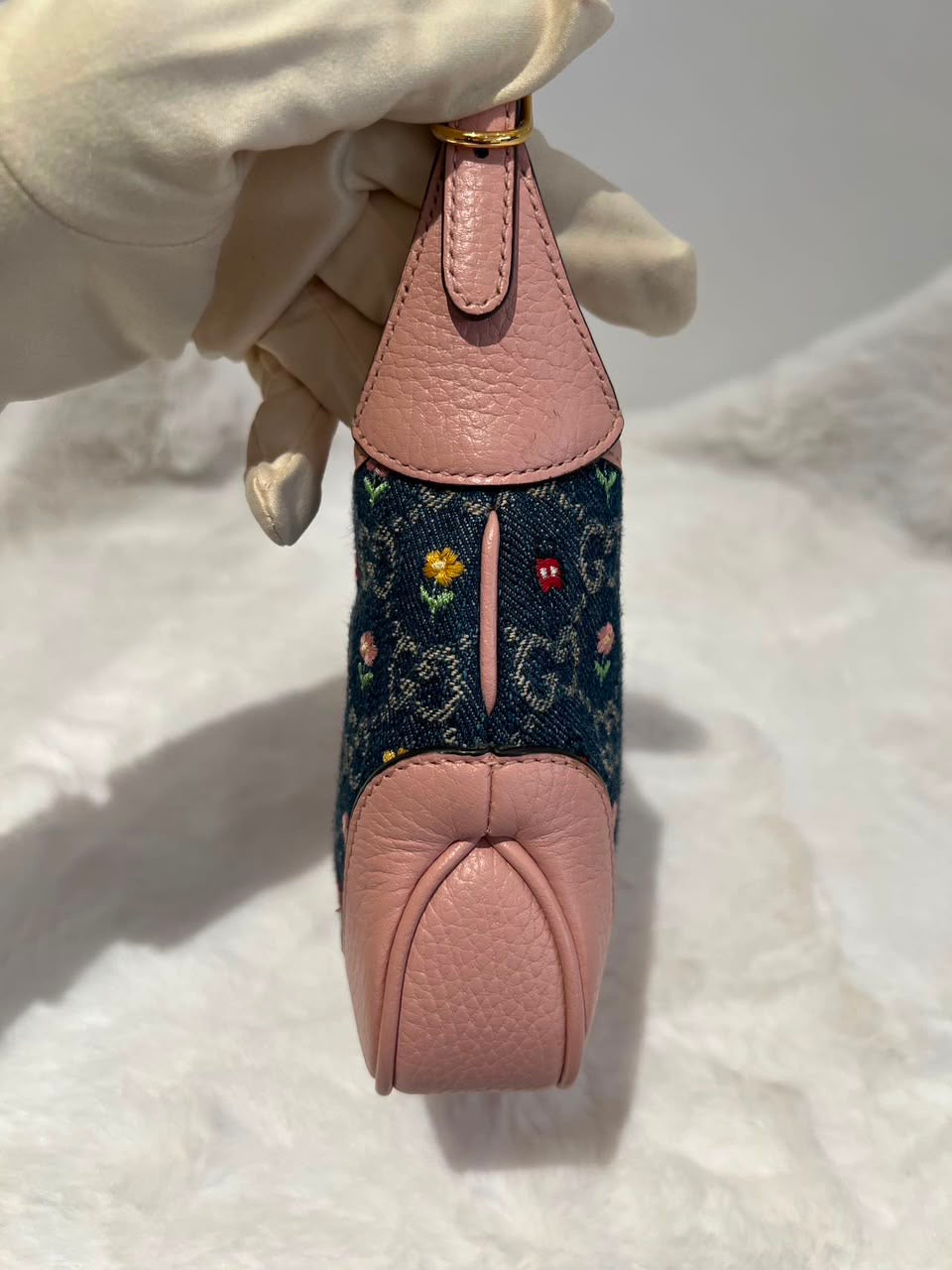 Pre-order - Gucci denim floral mini Jackie bag