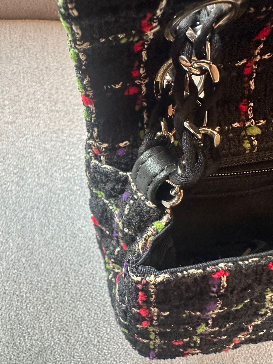 Ultra rare! Chanel medium ladybug single flap bag tweed Series 14