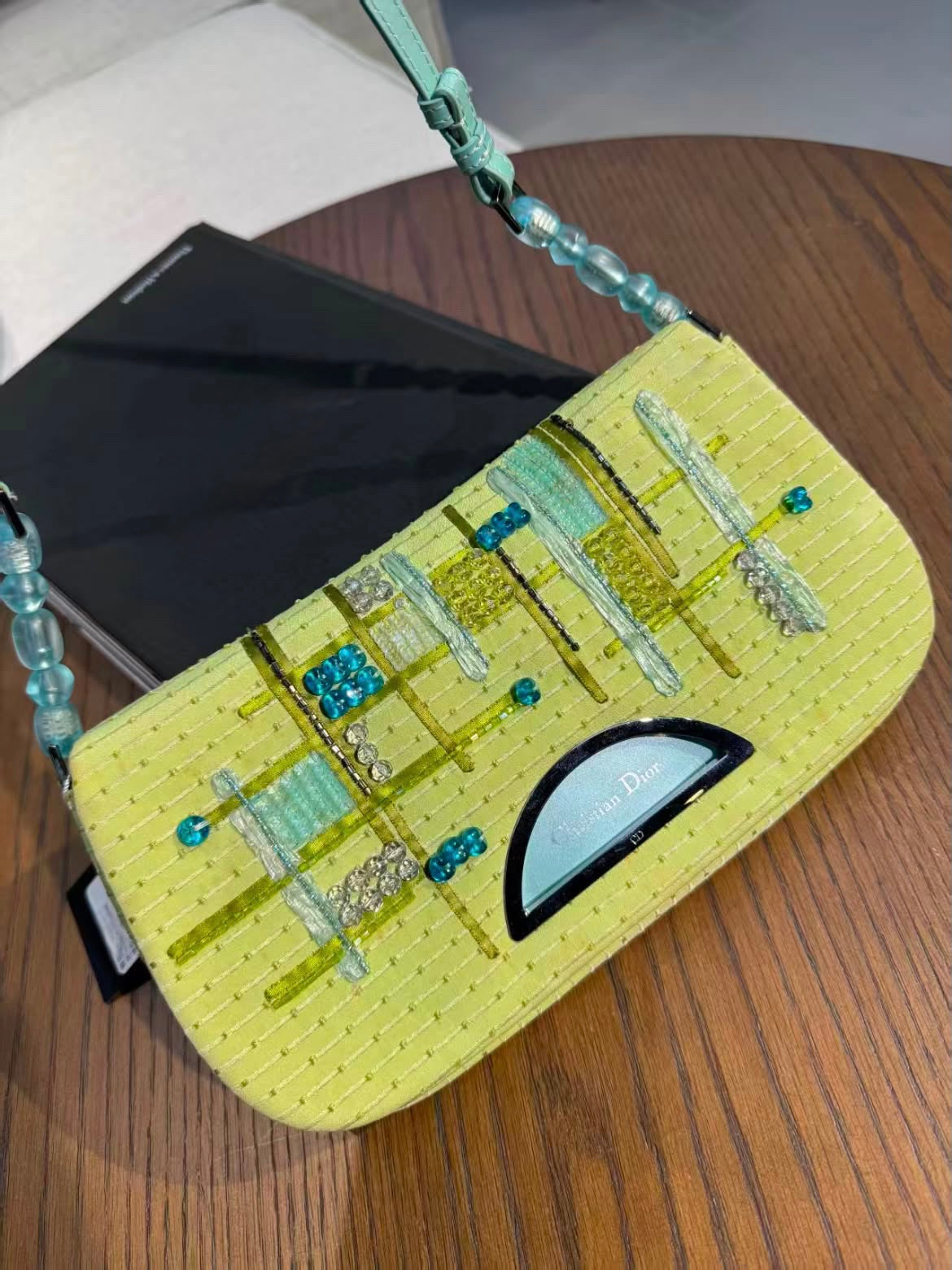 Limited edition green embellished Dior malice bag