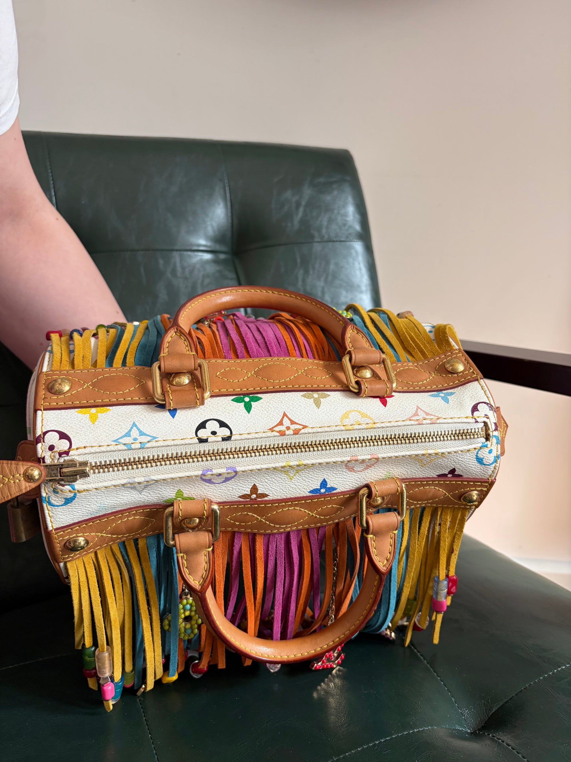 Louis Vuitton x Takashi Murakami Vintage Fringe Speedy 25