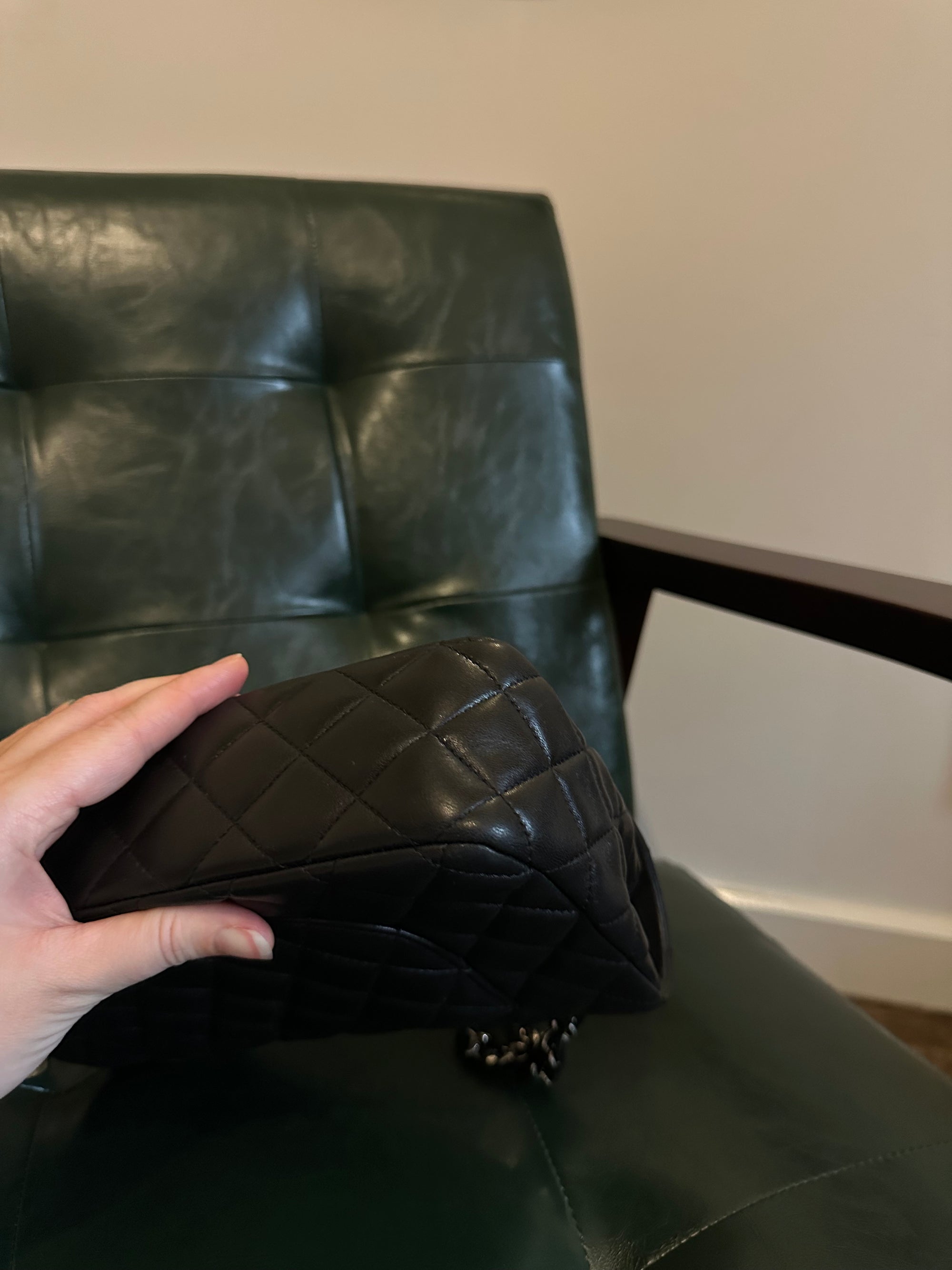 Rare! Chanel medium black ladybug single flap bag