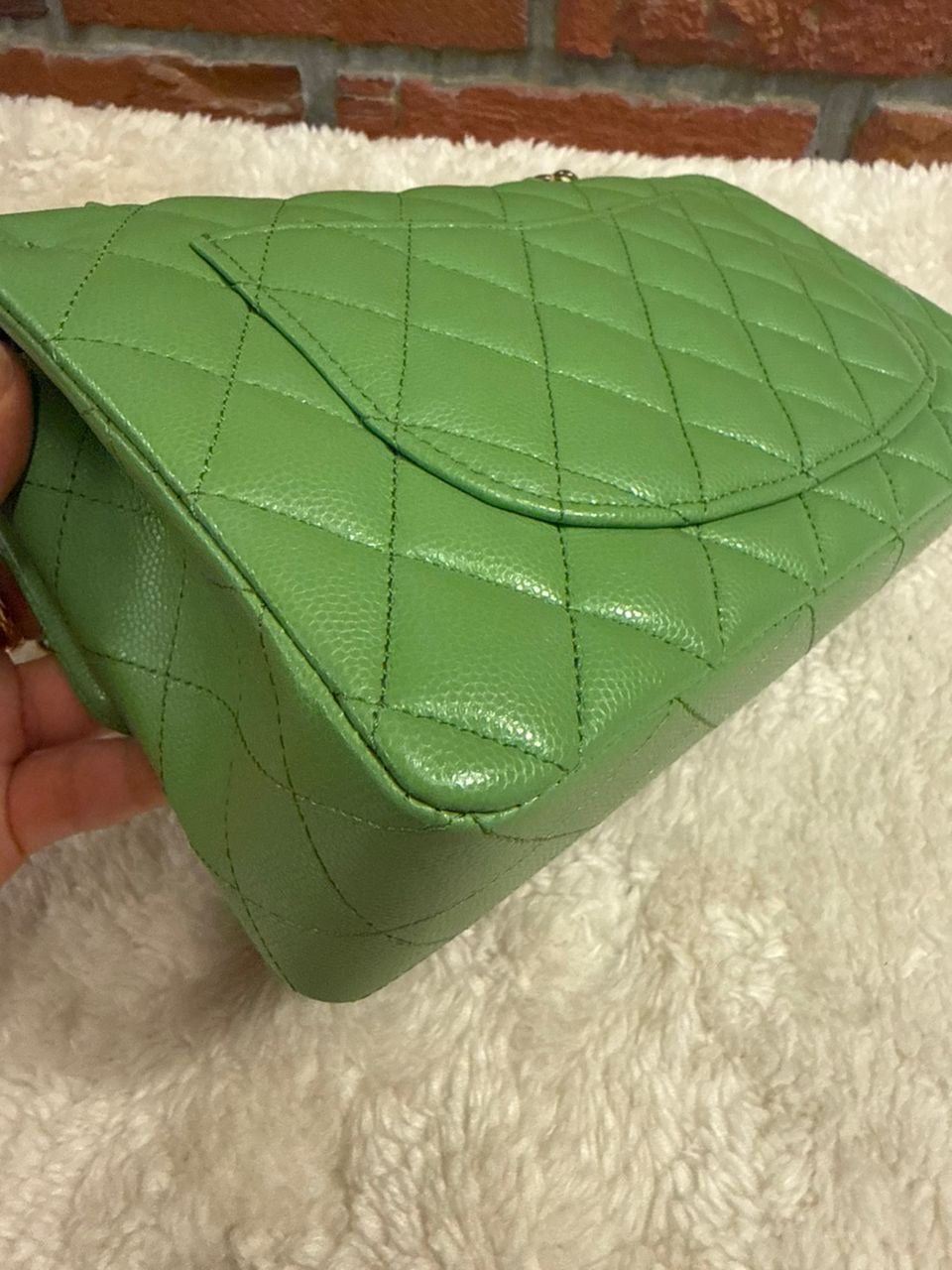 Pre-order - Chanel 23C Avocado Green Caviar Small Classic Flap Bag