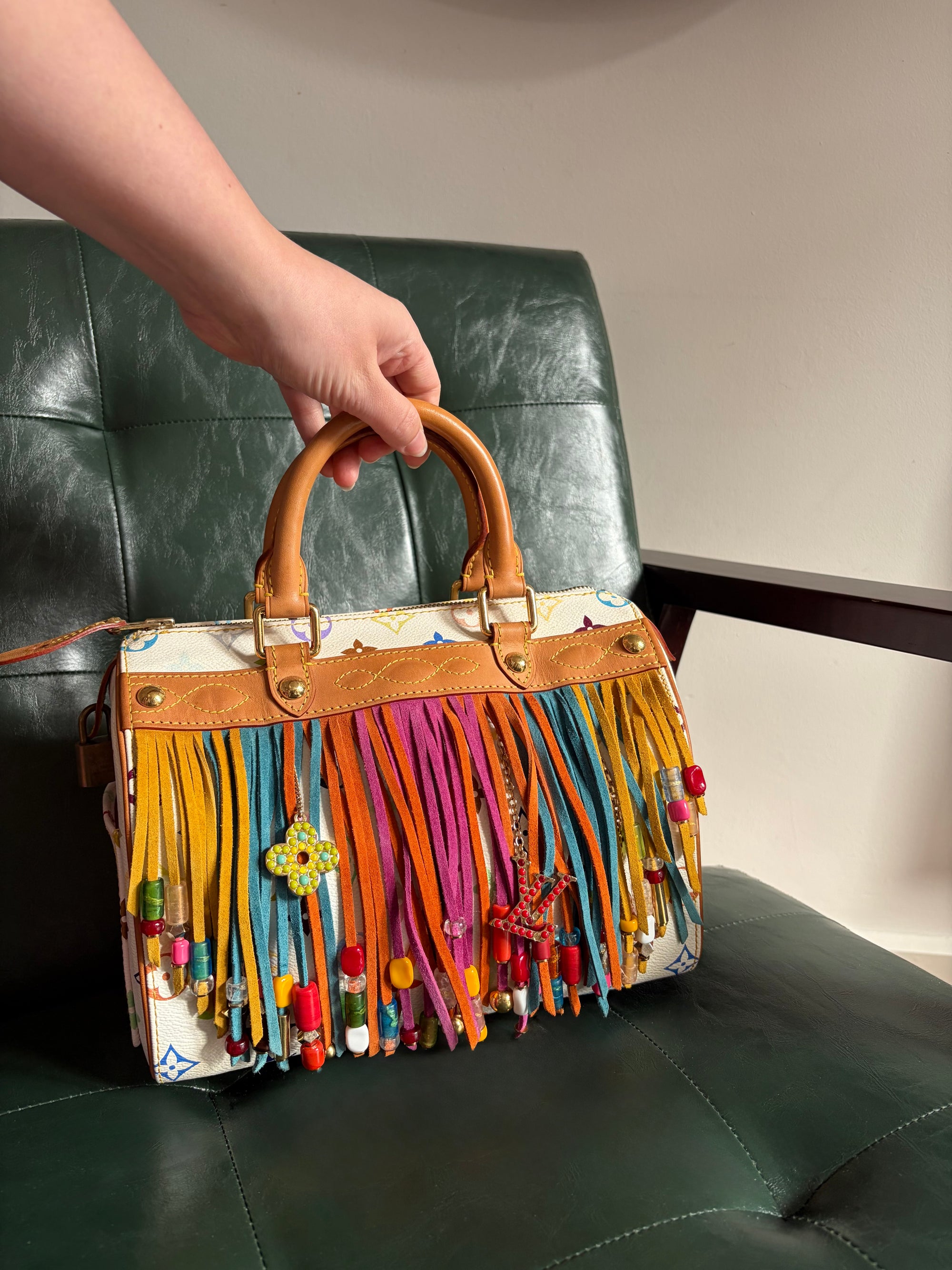 Louis Vuitton x Takashi Murakami Vintage Fringe Speedy 25