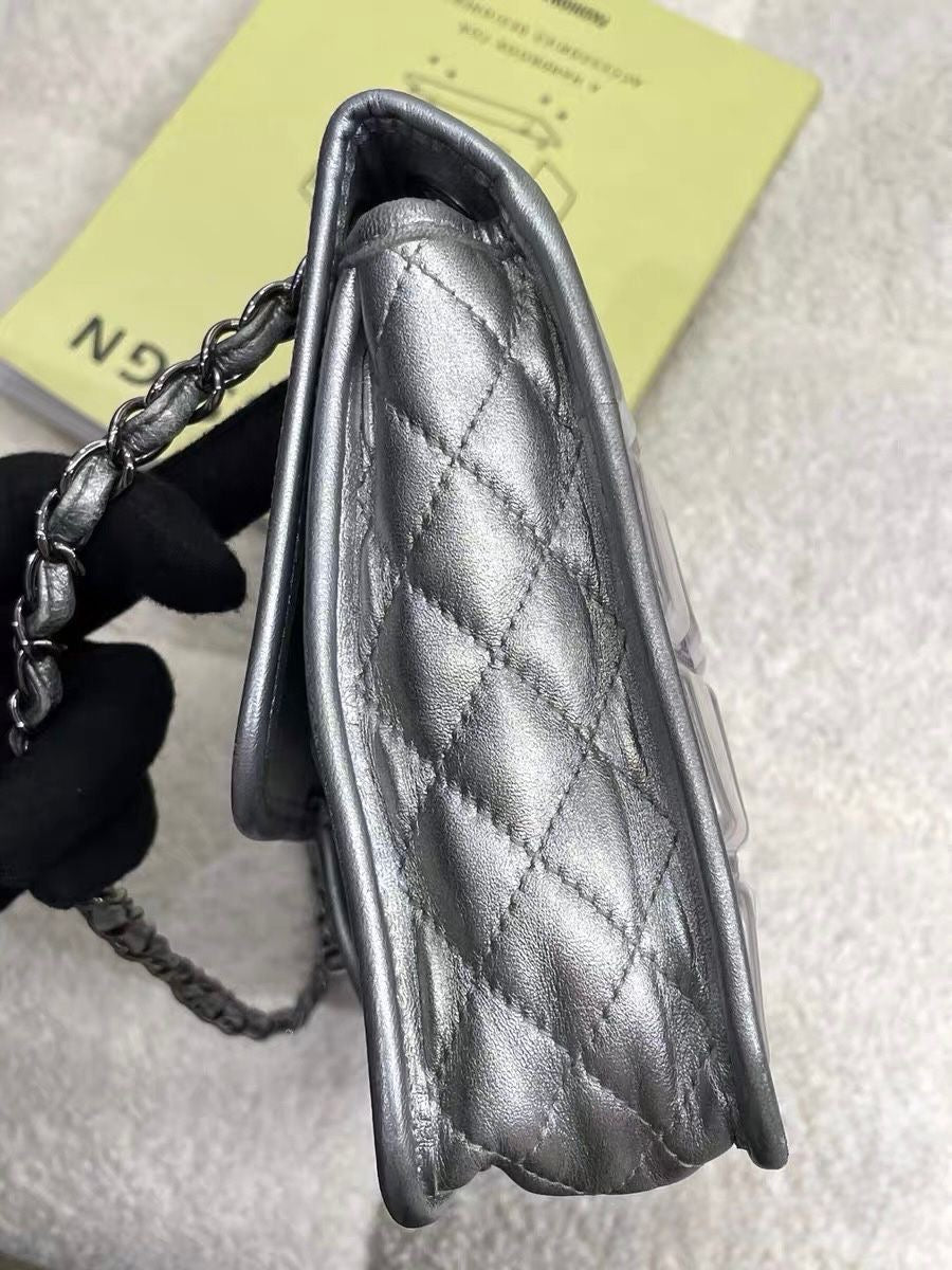 Chanel ice cube bag silver pvc
