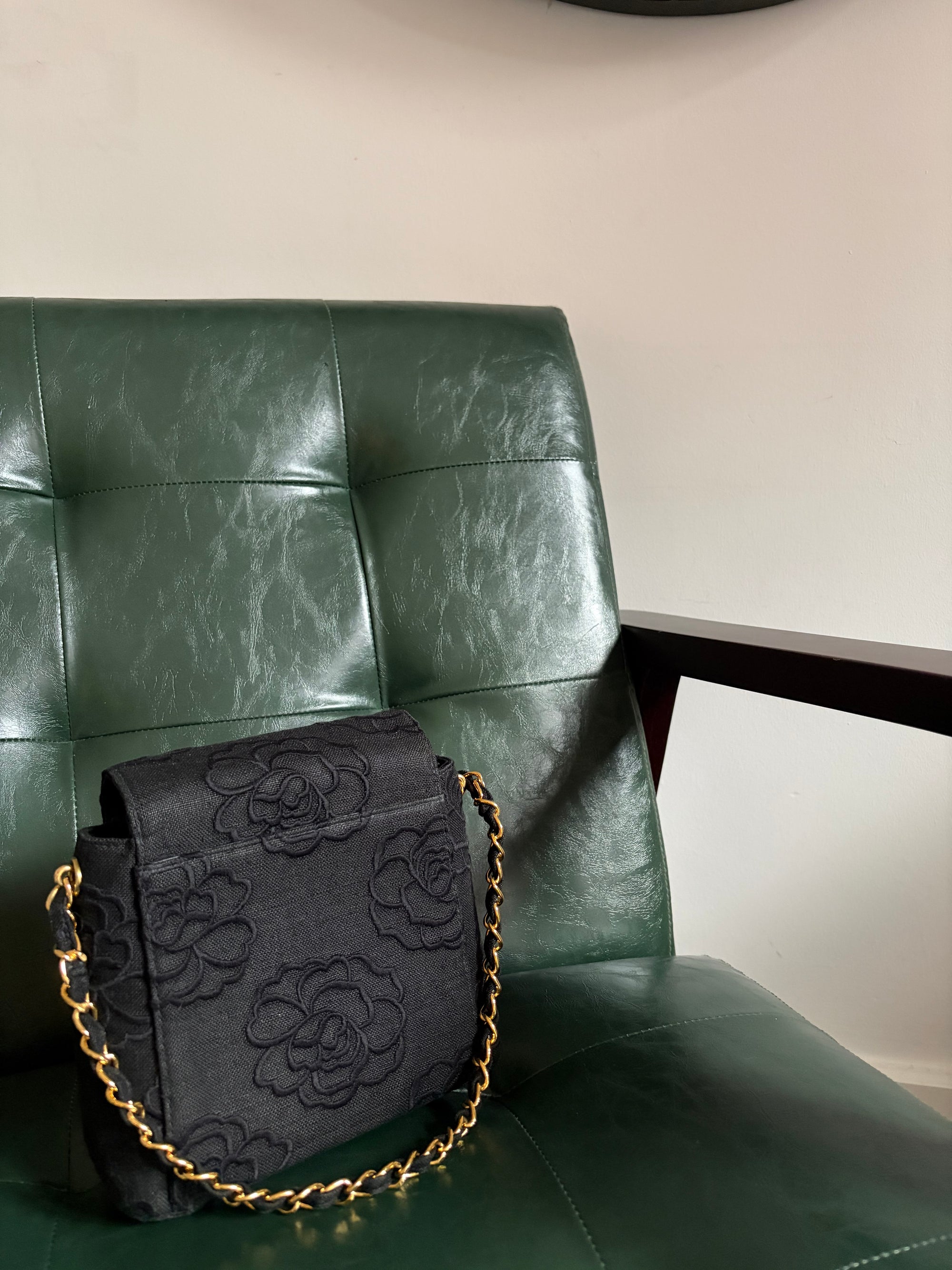 Rare! Black Chanel Camellia Mini Bag