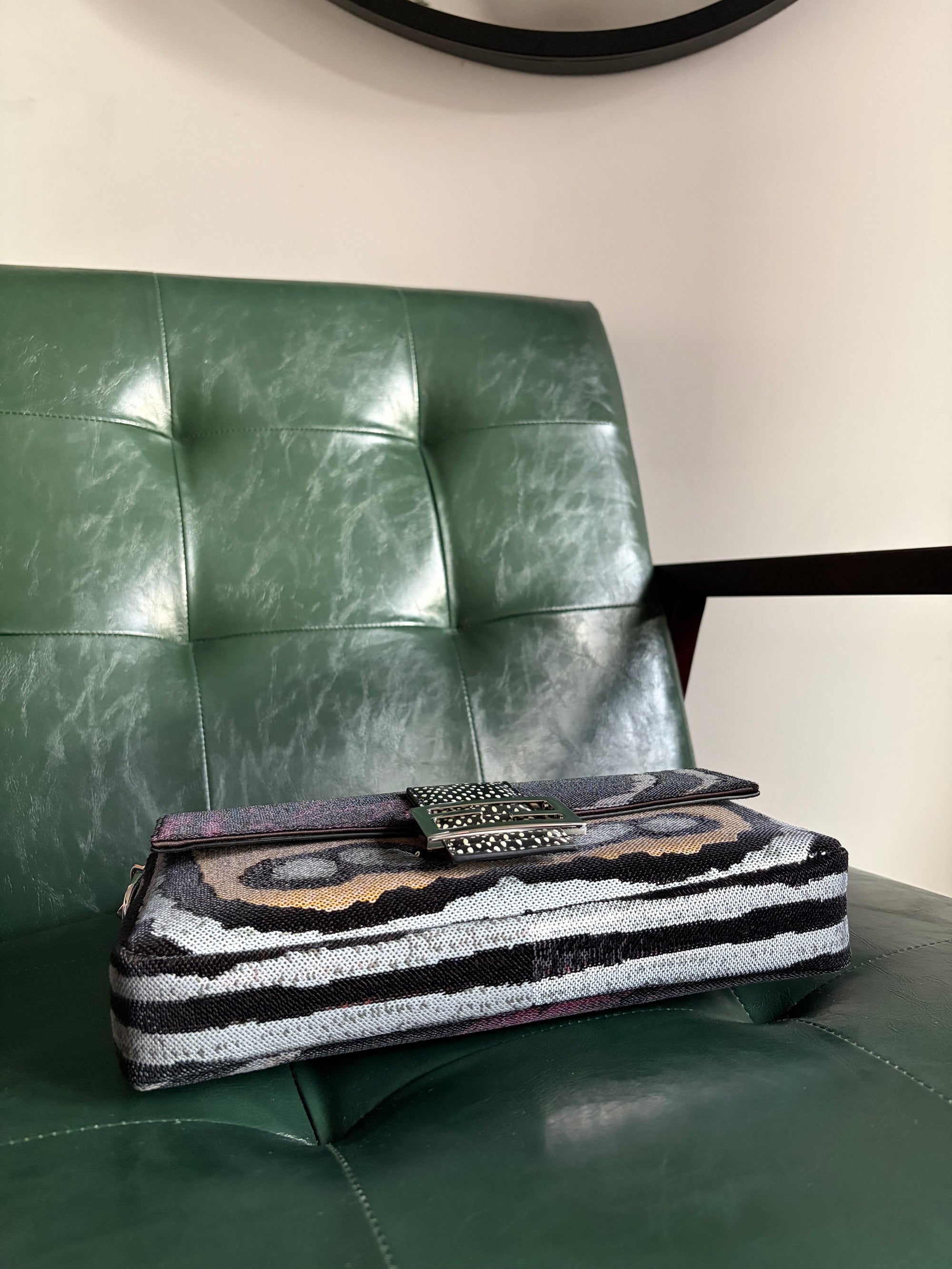 Fendi Night Butterfly Modern Sequin Baguette Bag