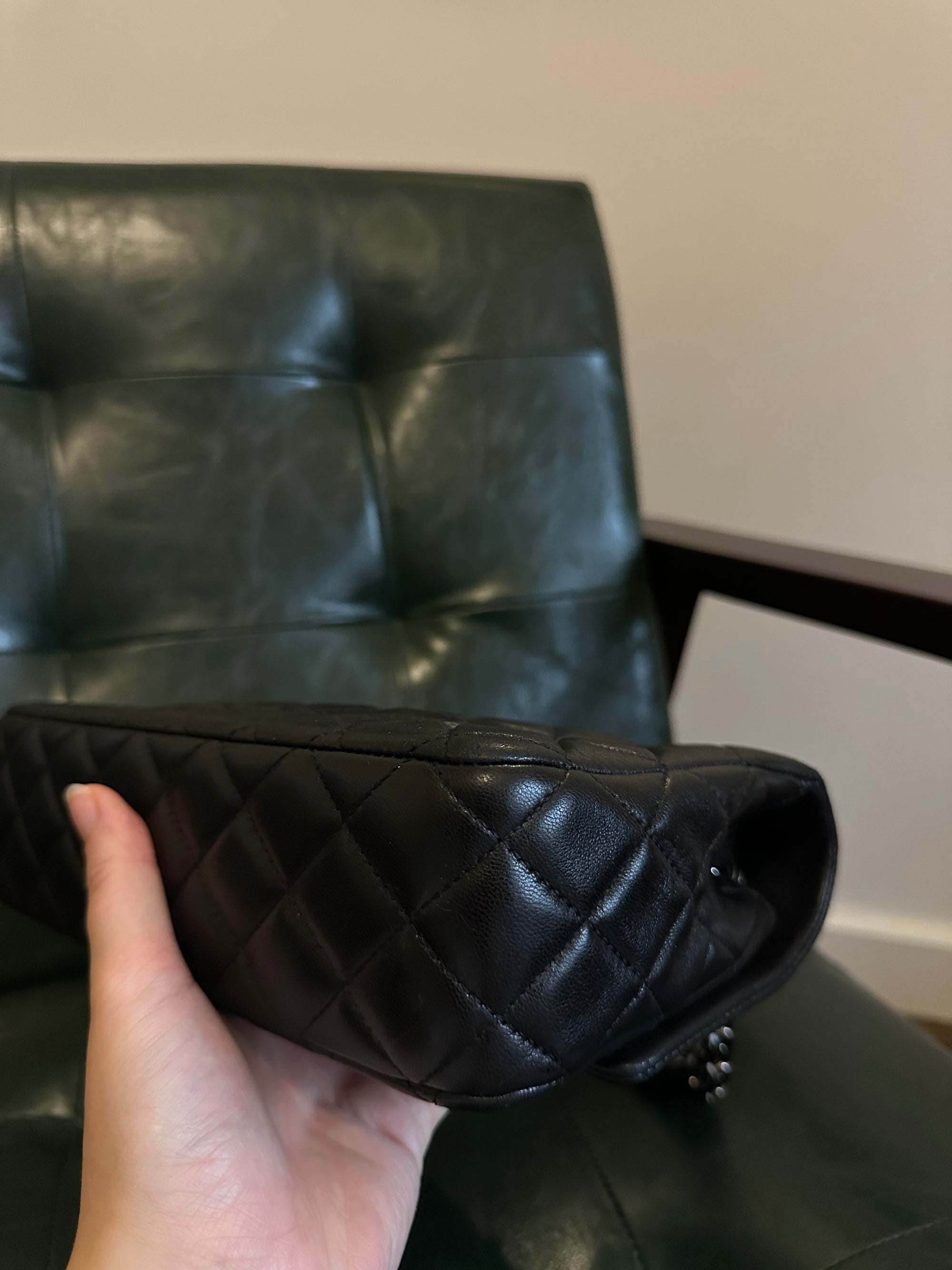 Rare! Chanel medium black ladybug single flap bag