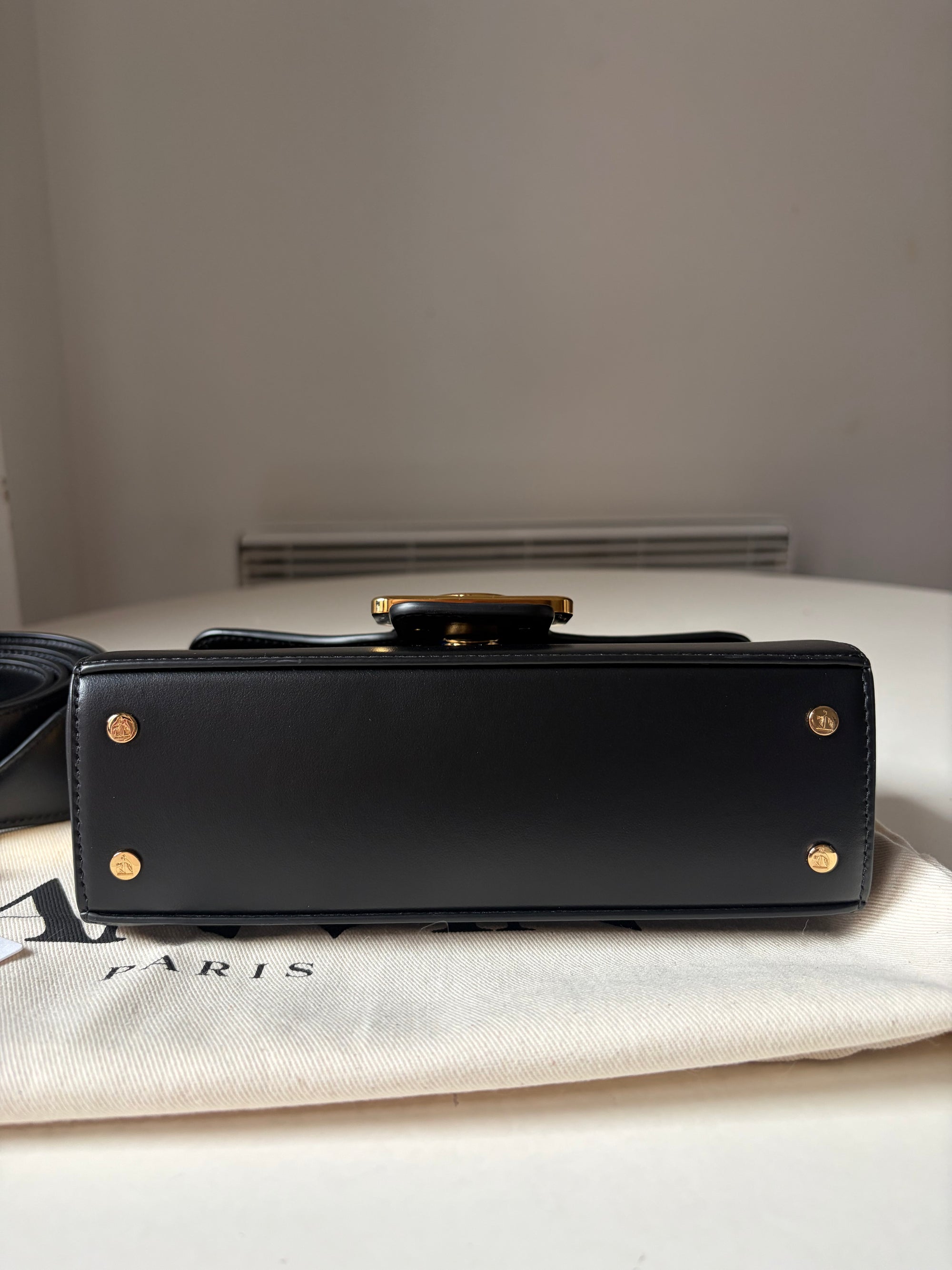 Lanvin nano pencil tote cat bag black and gold