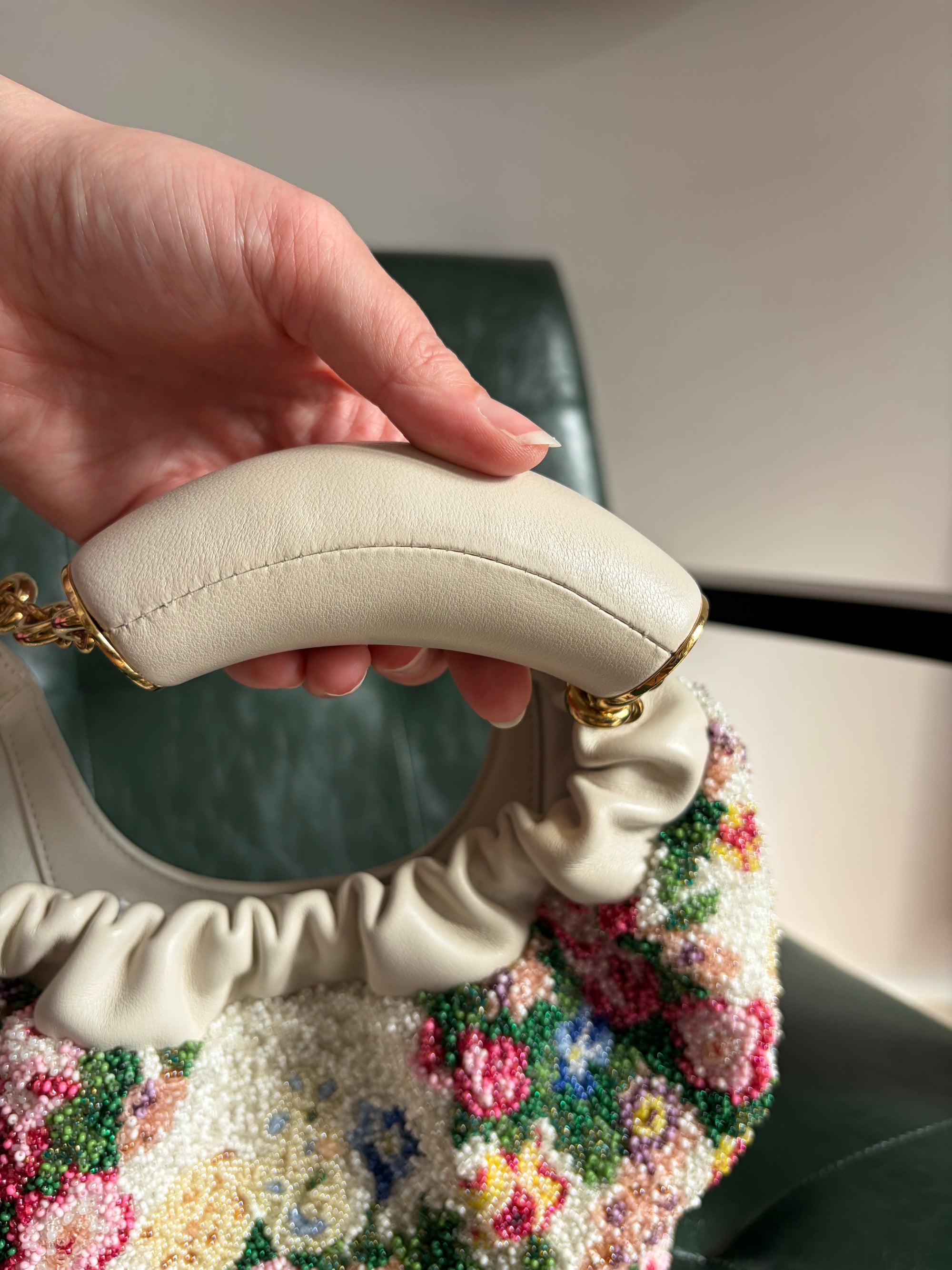 Special Edition Floral Beaded Loewe Mini Squeeze Bag