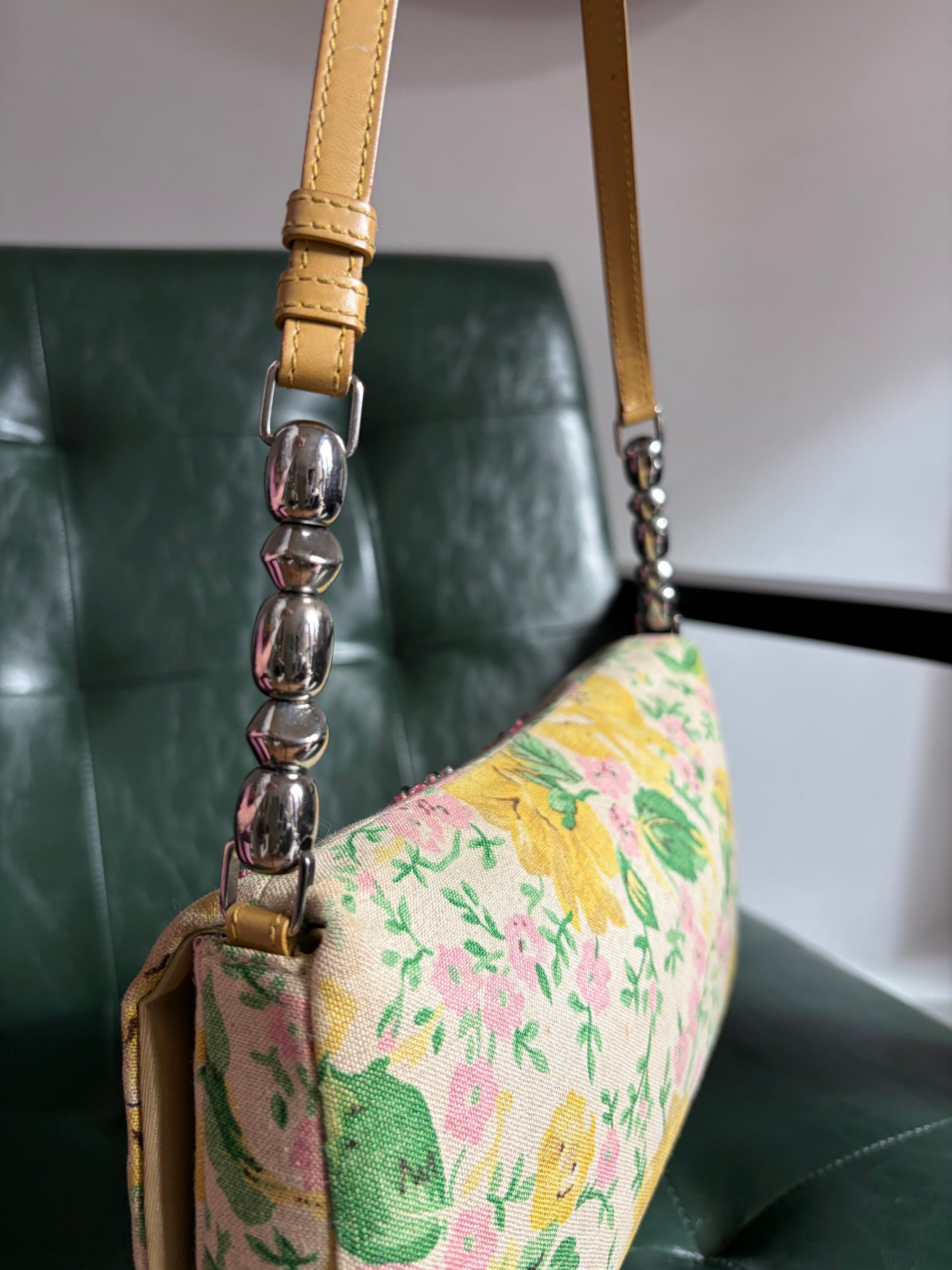 Vintage Floral Dior Malice Shoulder Bag