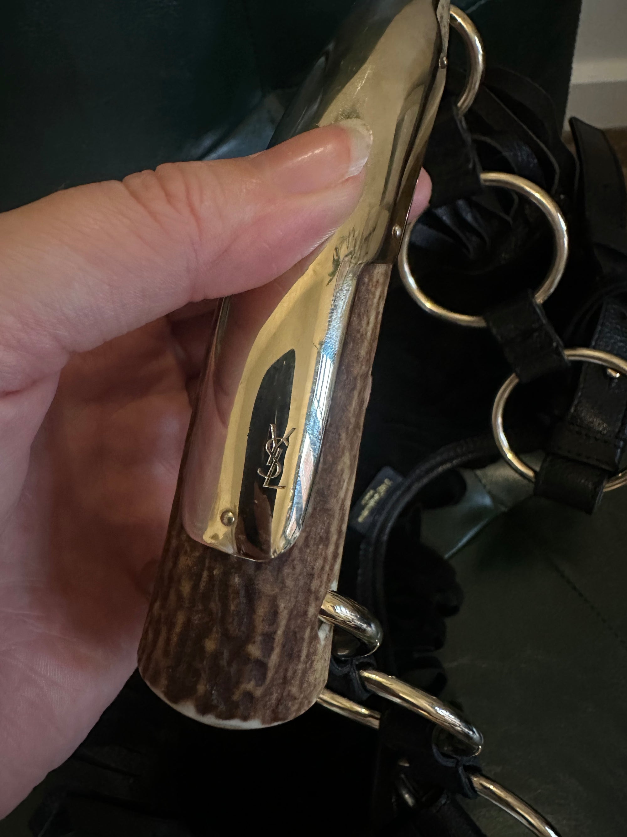 Yves Saint Laurent black suede fringed Mombasa bag