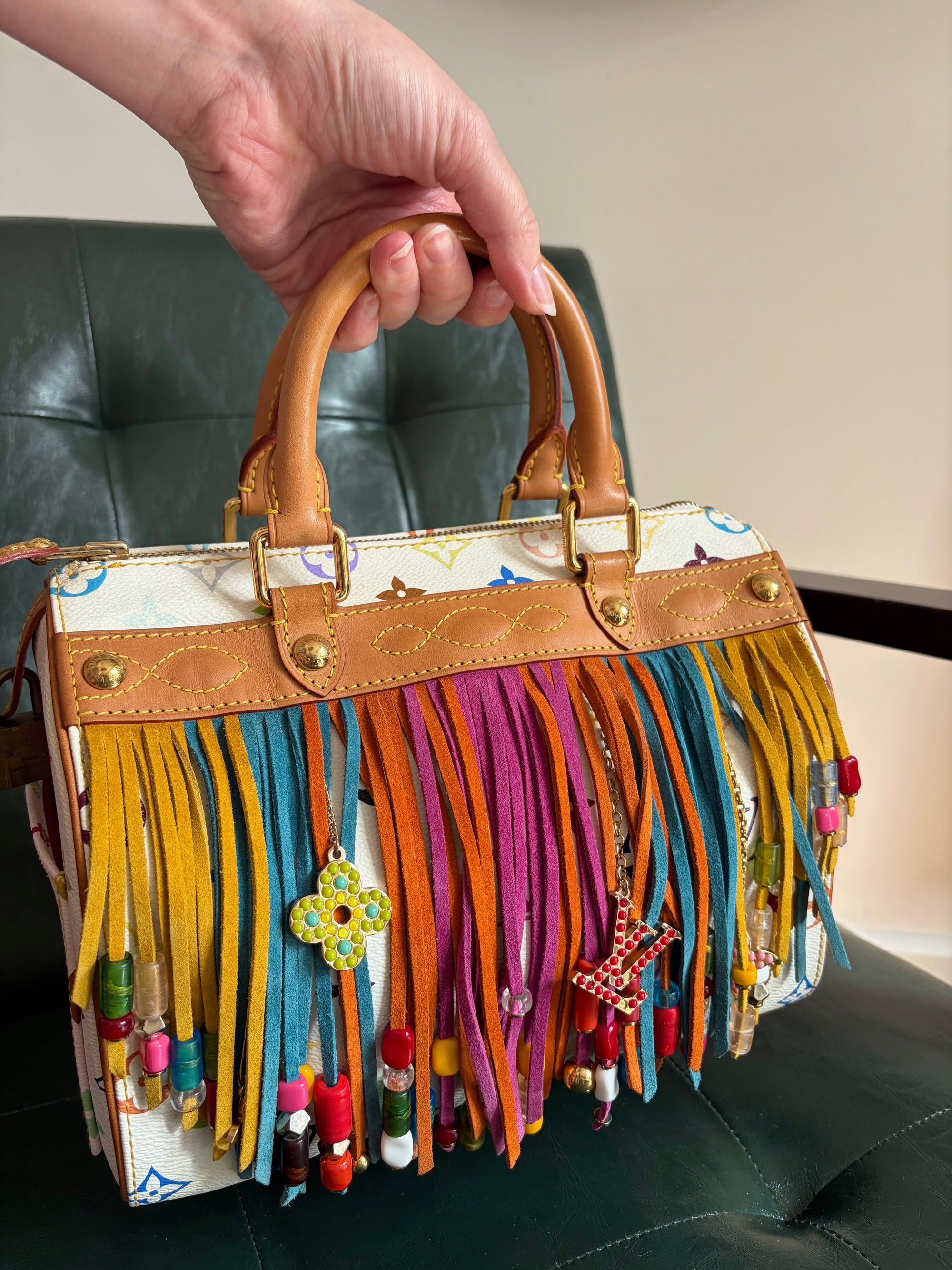 Louis Vuitton x Takashi Murakami Vintage Fringe Speedy 25