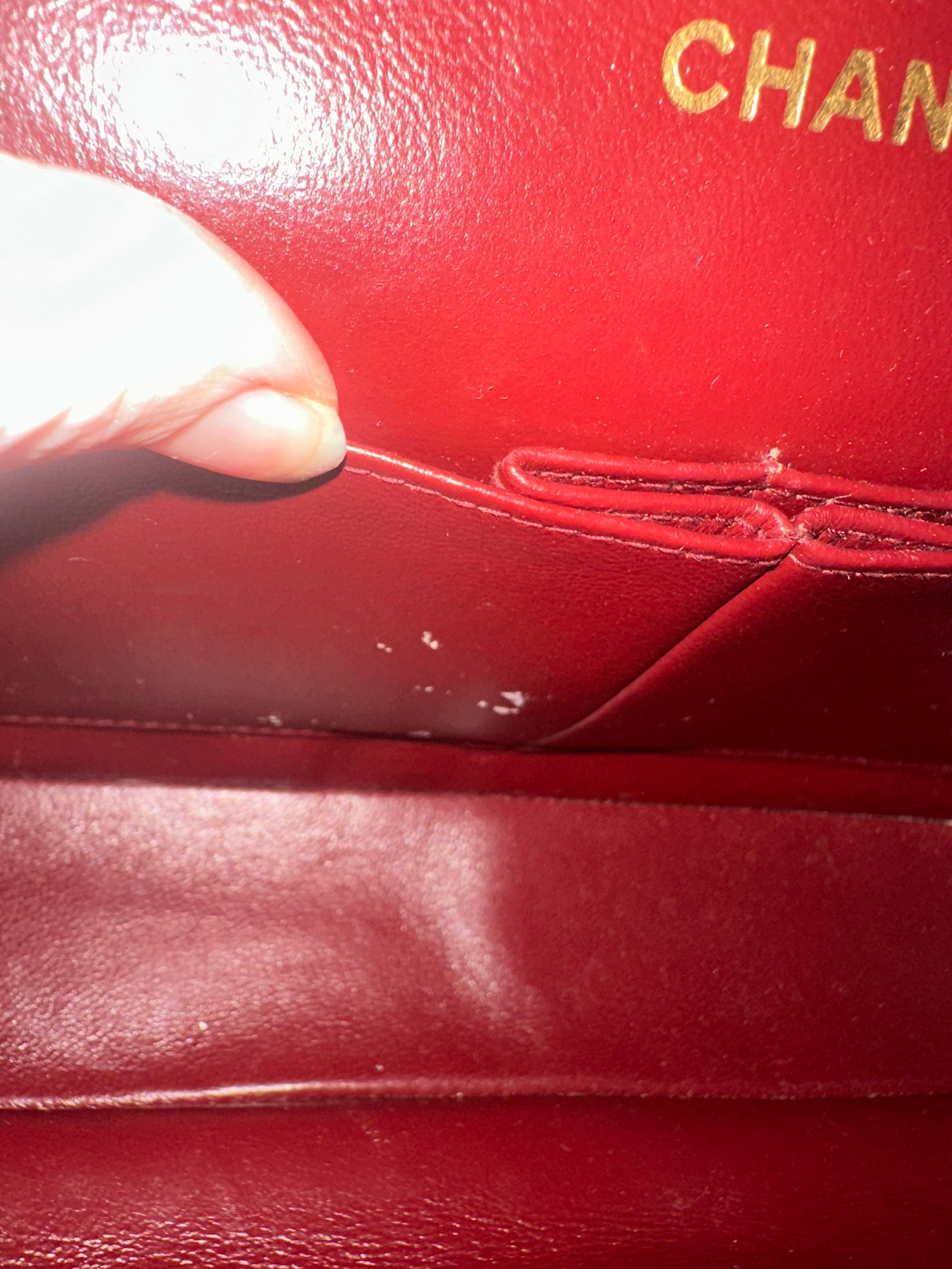 Rare! Chanel medium burgundy jersey double flap bag