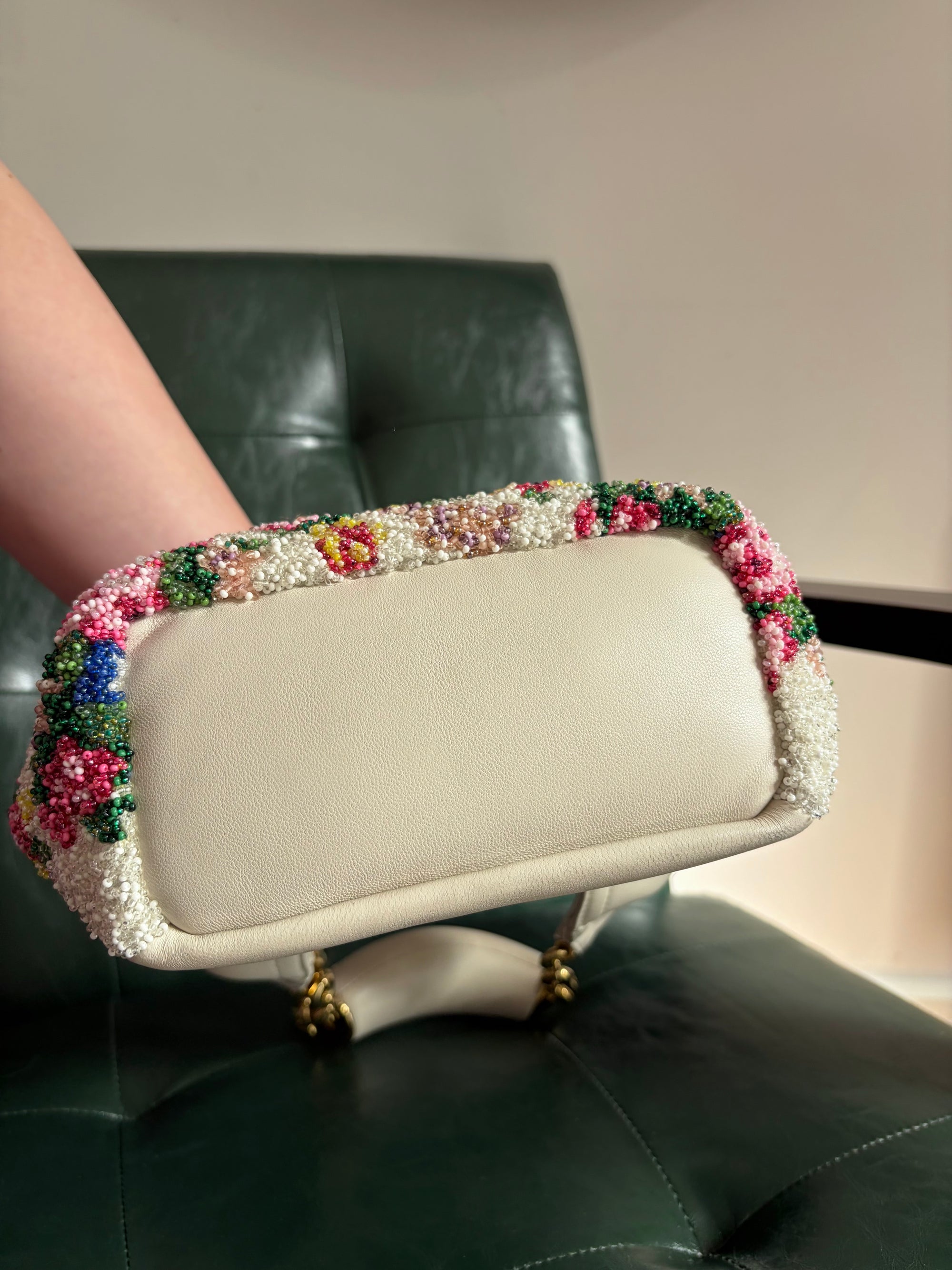 Special Edition Floral Beaded Loewe Mini Squeeze Bag