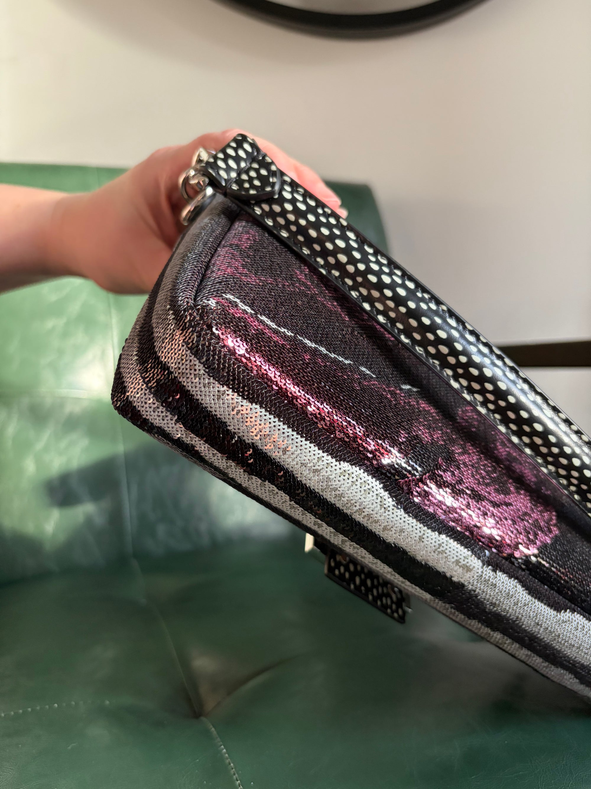 Fendi Night Butterfly Modern Sequin Baguette Bag