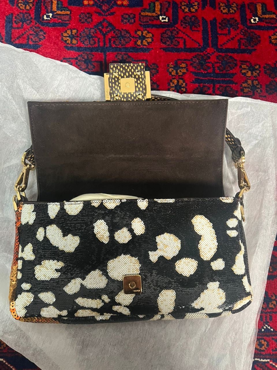Fendi Night Butterfly Sequin Baguette