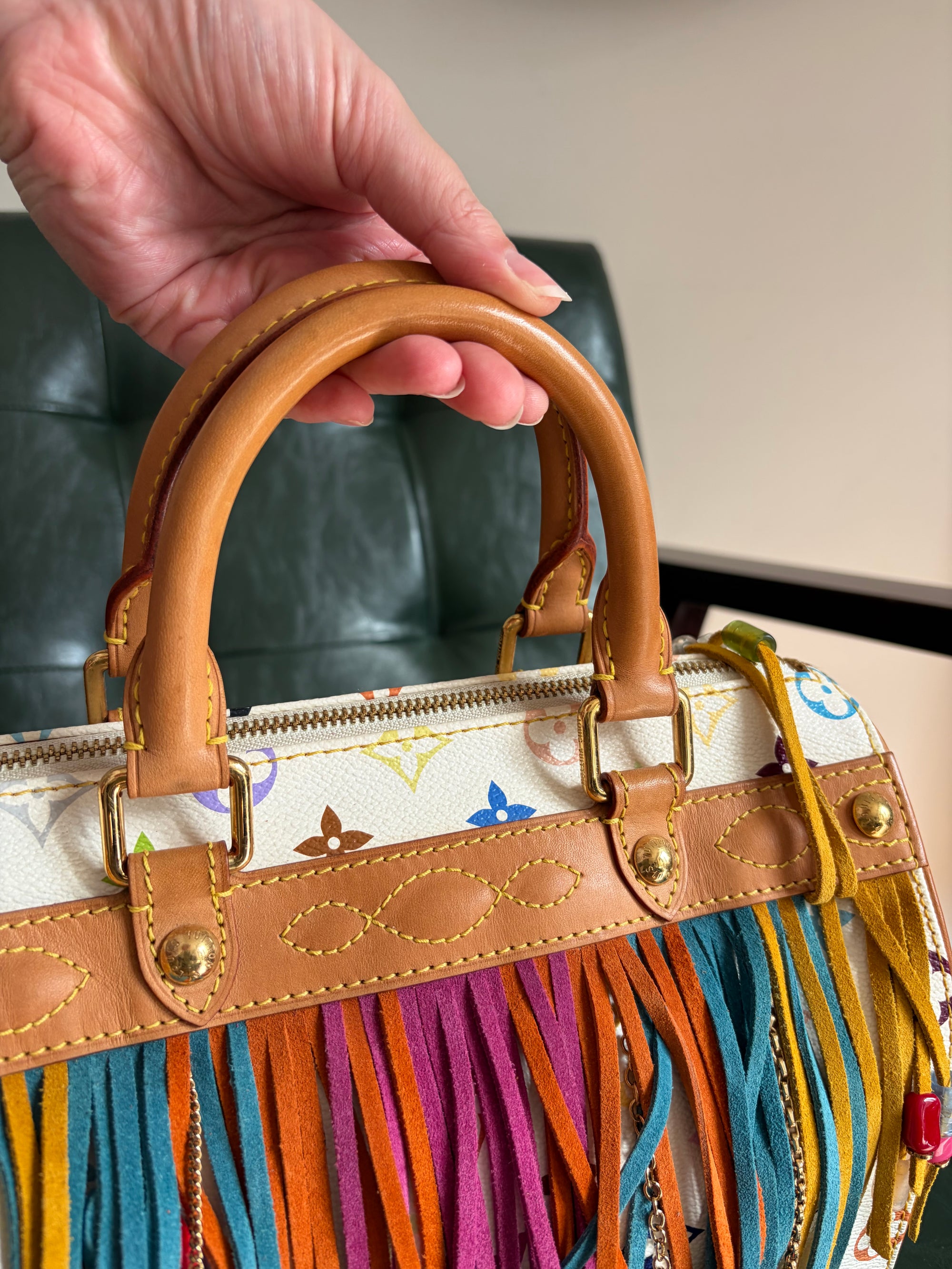 Louis Vuitton x Takashi Murakami Vintage Fringe Speedy 25
