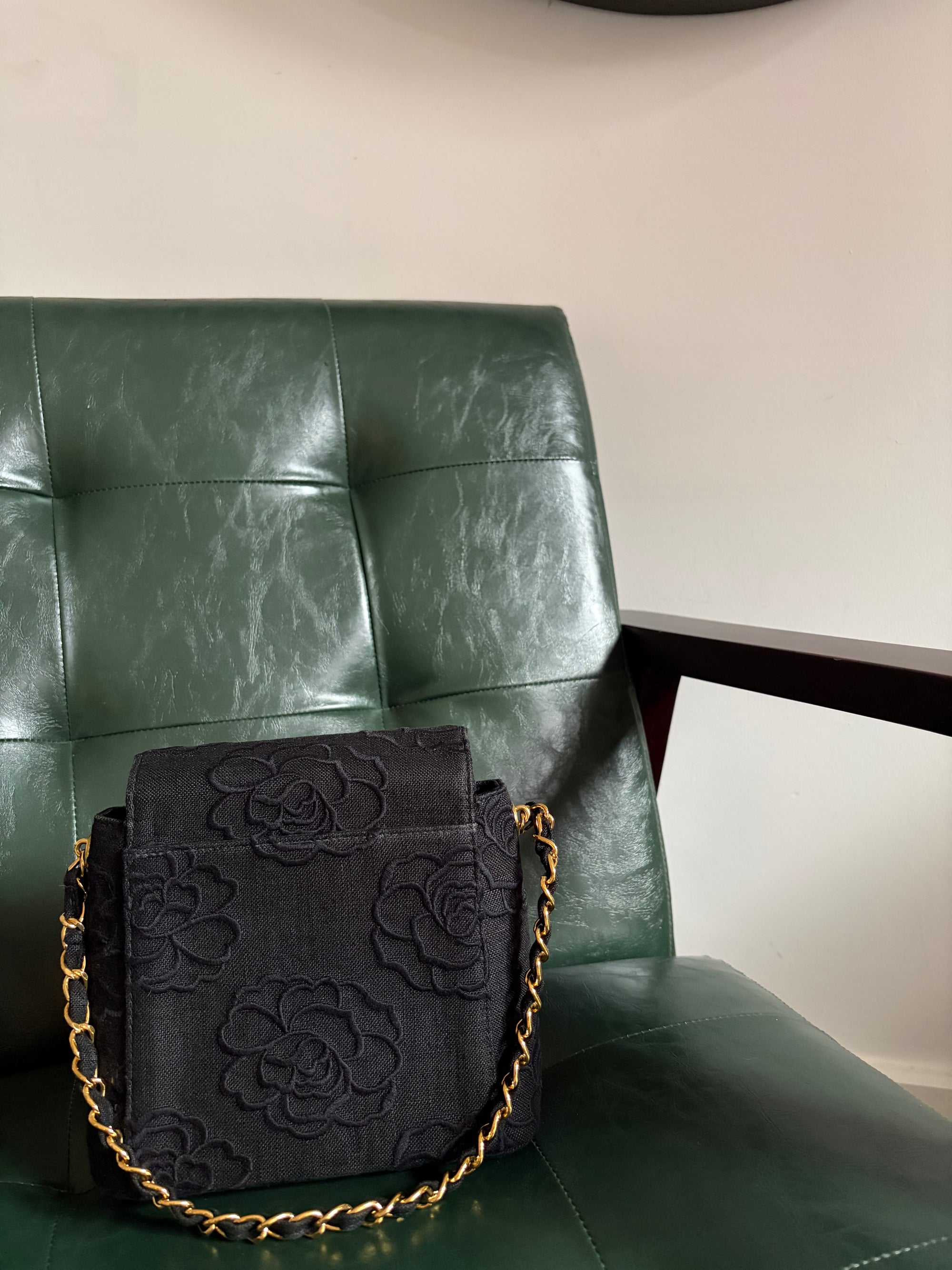 Rare! Black Chanel Camellia Mini Bag