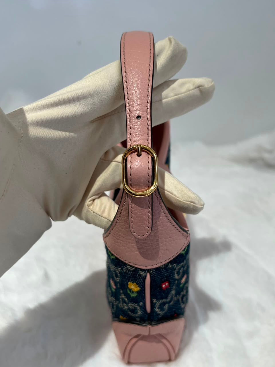 Pre-order - Gucci denim floral mini Jackie bag