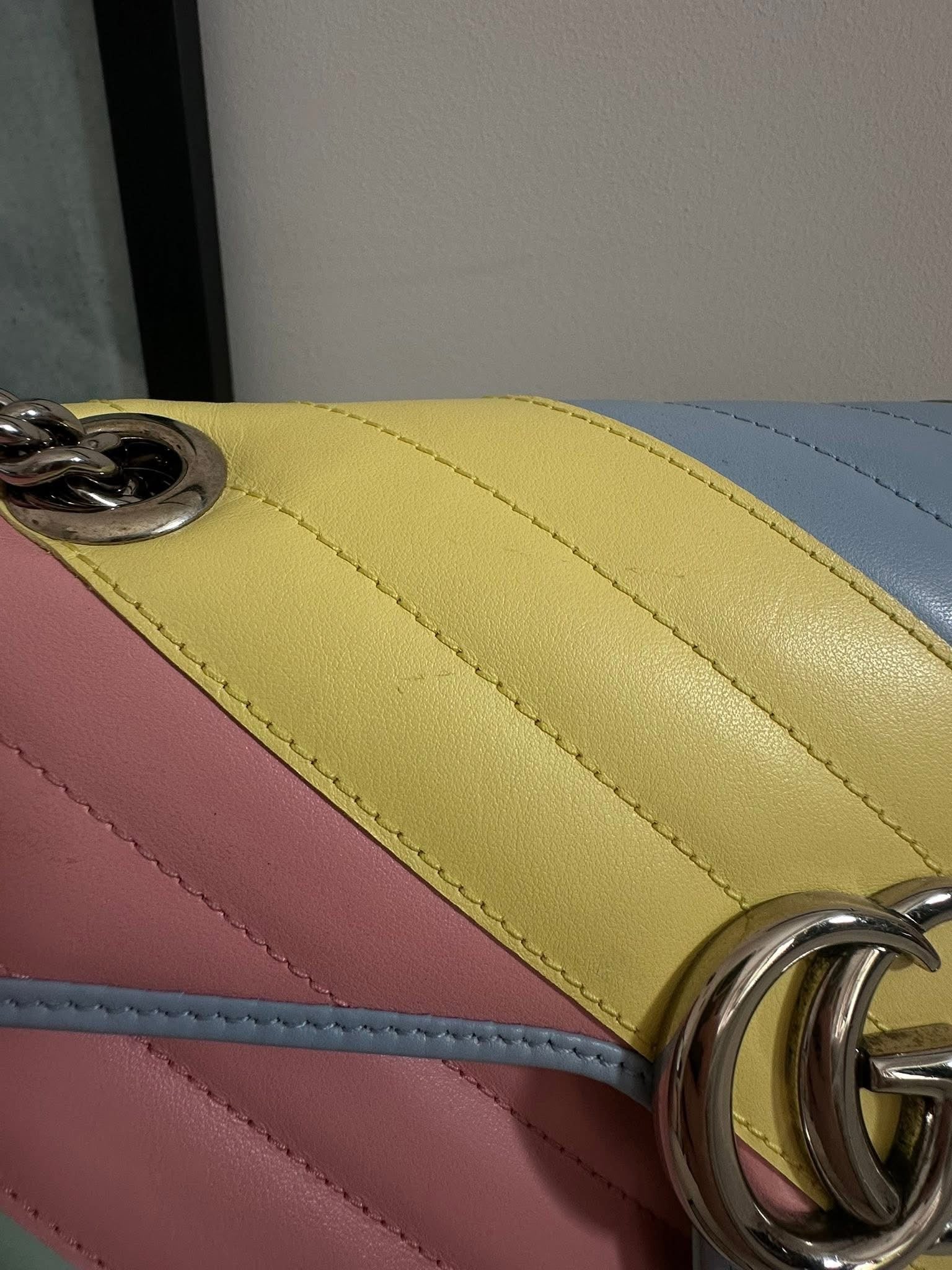 Gucci rainbow stripe marmont bag size small
